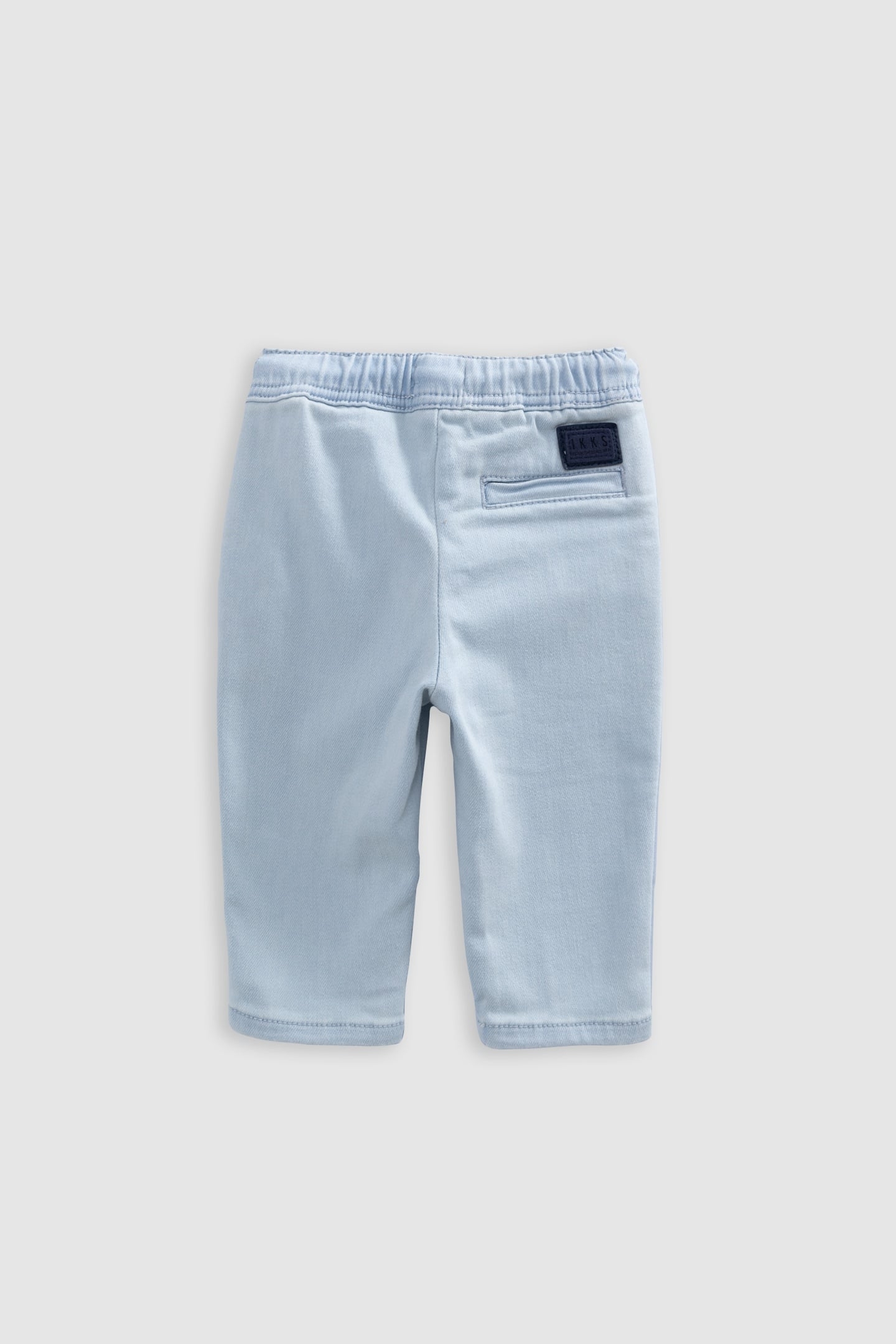 BLUE MAXI JEANS WITH ELASTICATED WAISTBAND AND POCKETS 2