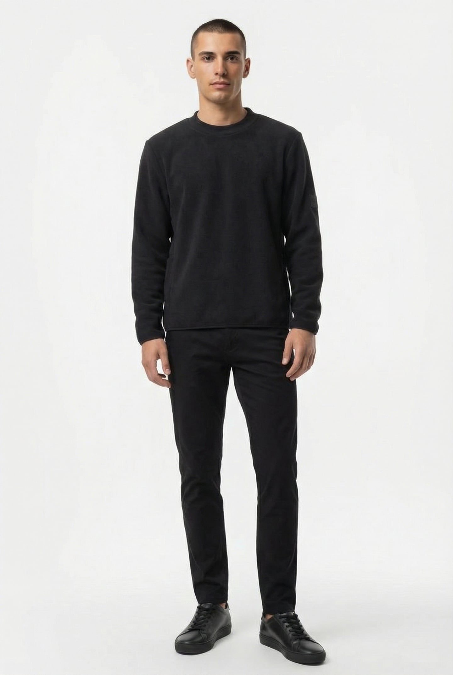 FLEECE CREW NECK T1 BLACK UNISEX 4