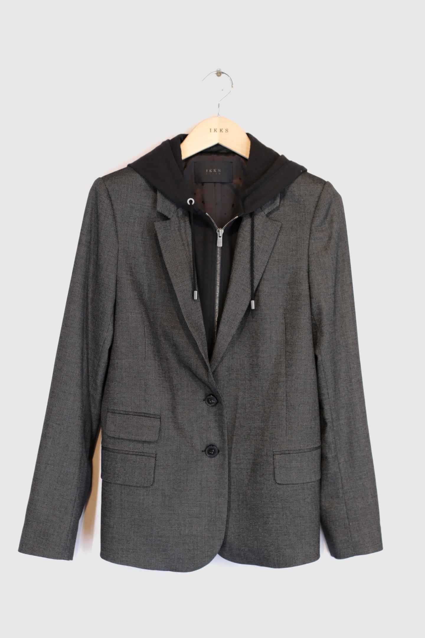 OVERSIZED BLACK CAVIAR FAUX-UNI SUIT JACKET 2