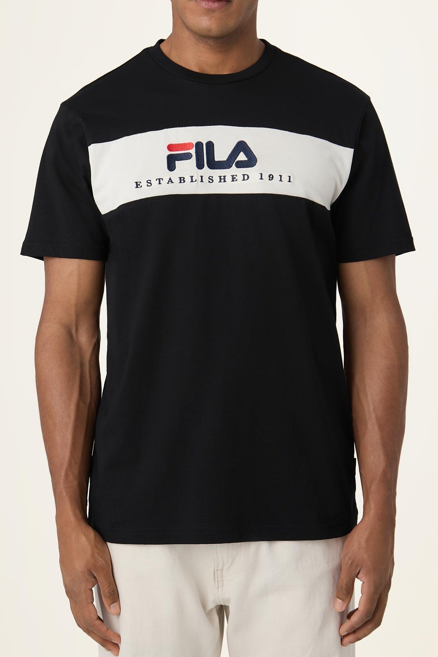 UNISEX VALSERA REGULAR BLOCKED T-SHIRT BLACK-EGRET 1