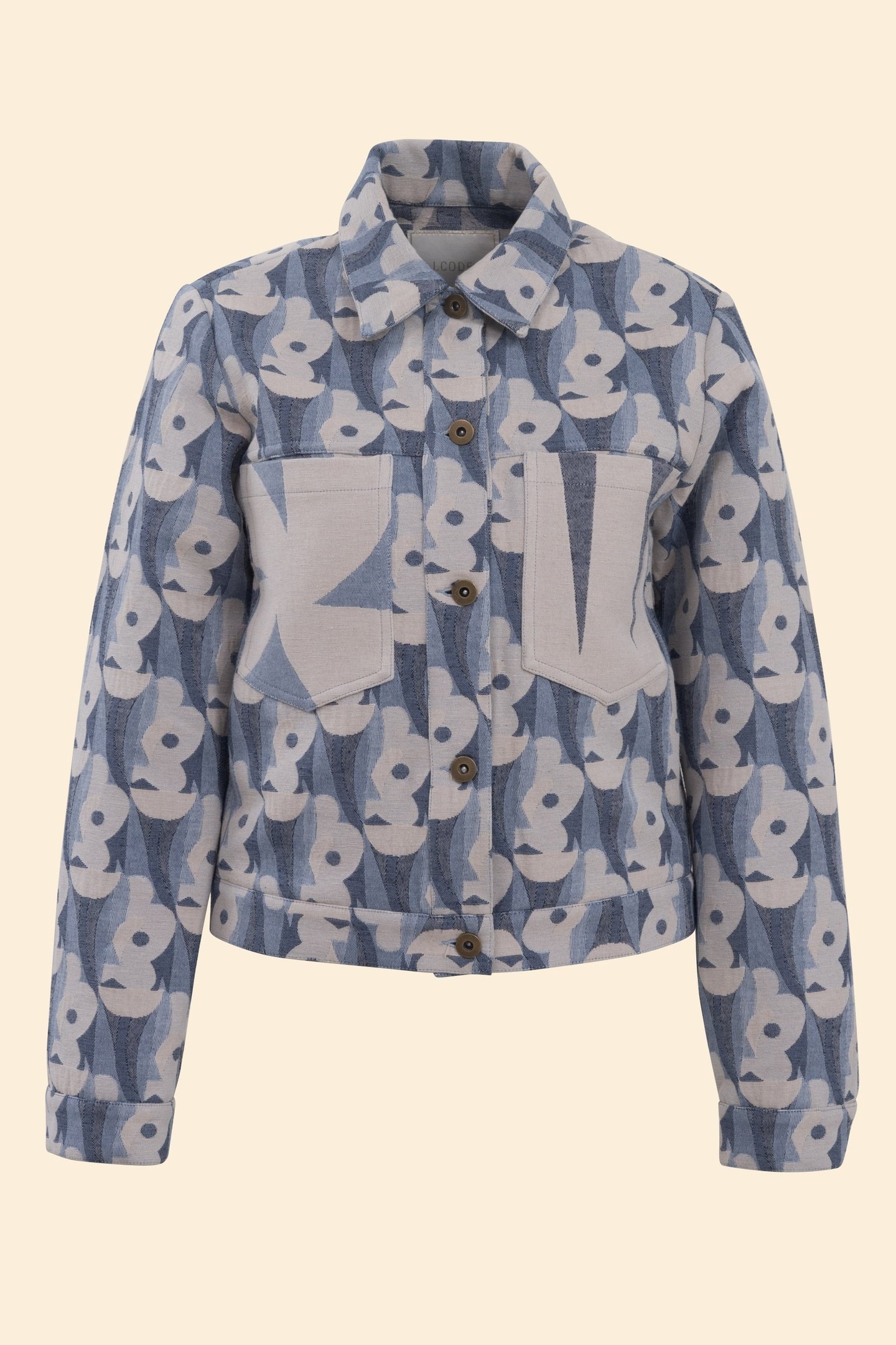 BLUE FLOWER JACQUARD JACKET SKY BLUE 5