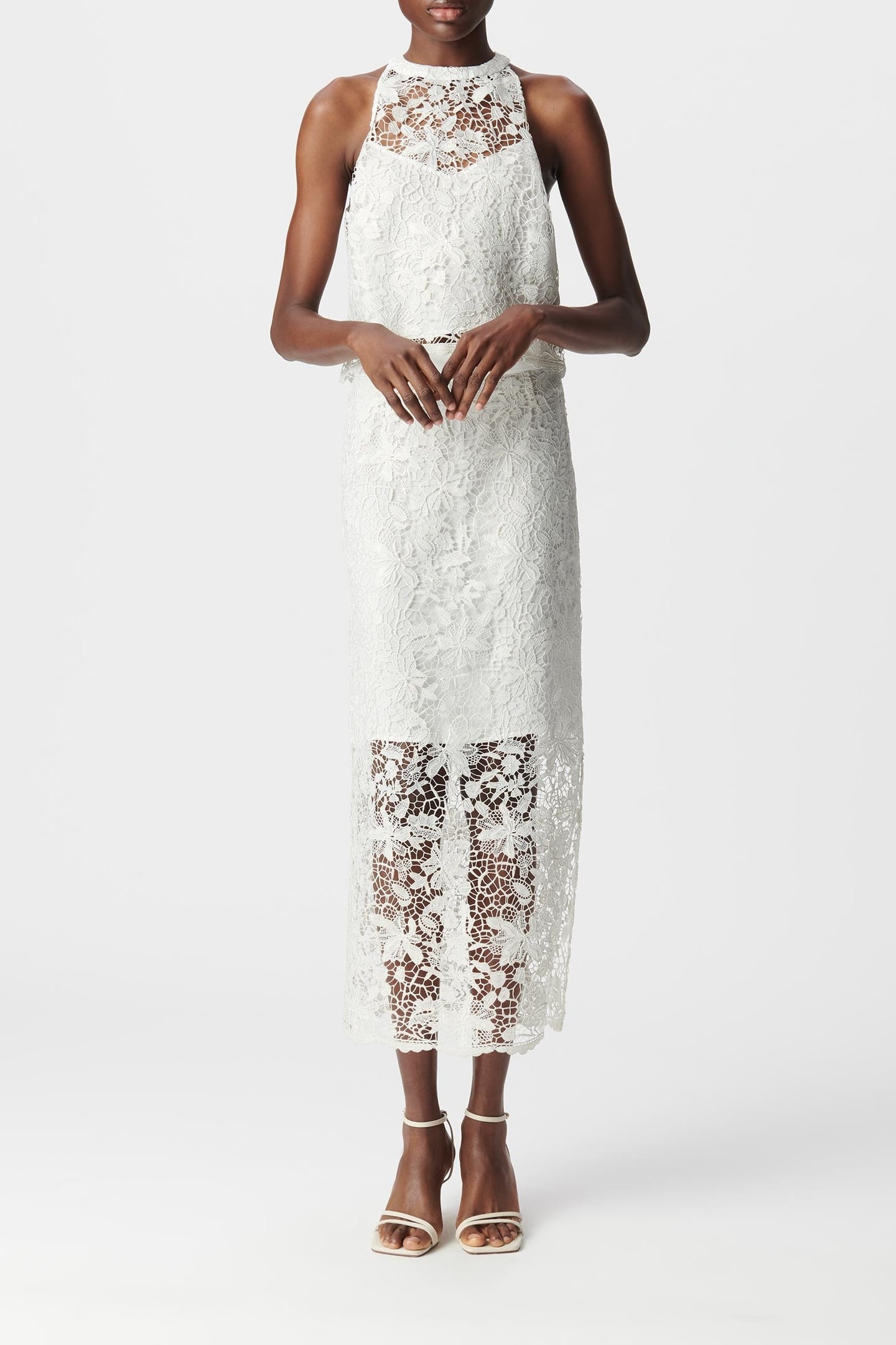 ALL-LACE WHITE MIDI SKIRT 1