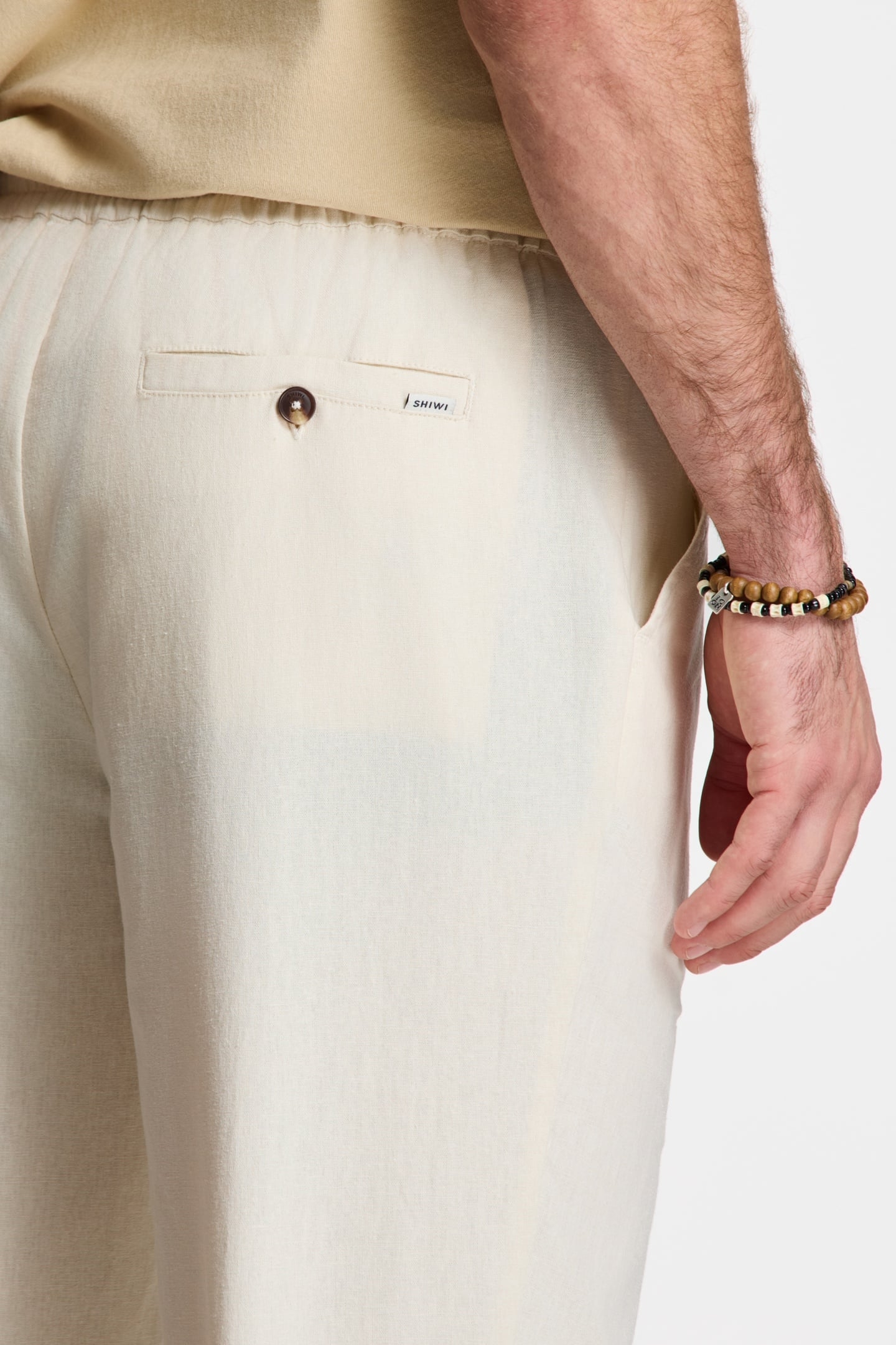 LUKE LINEN TROUSERS SOLID BEIGE 7