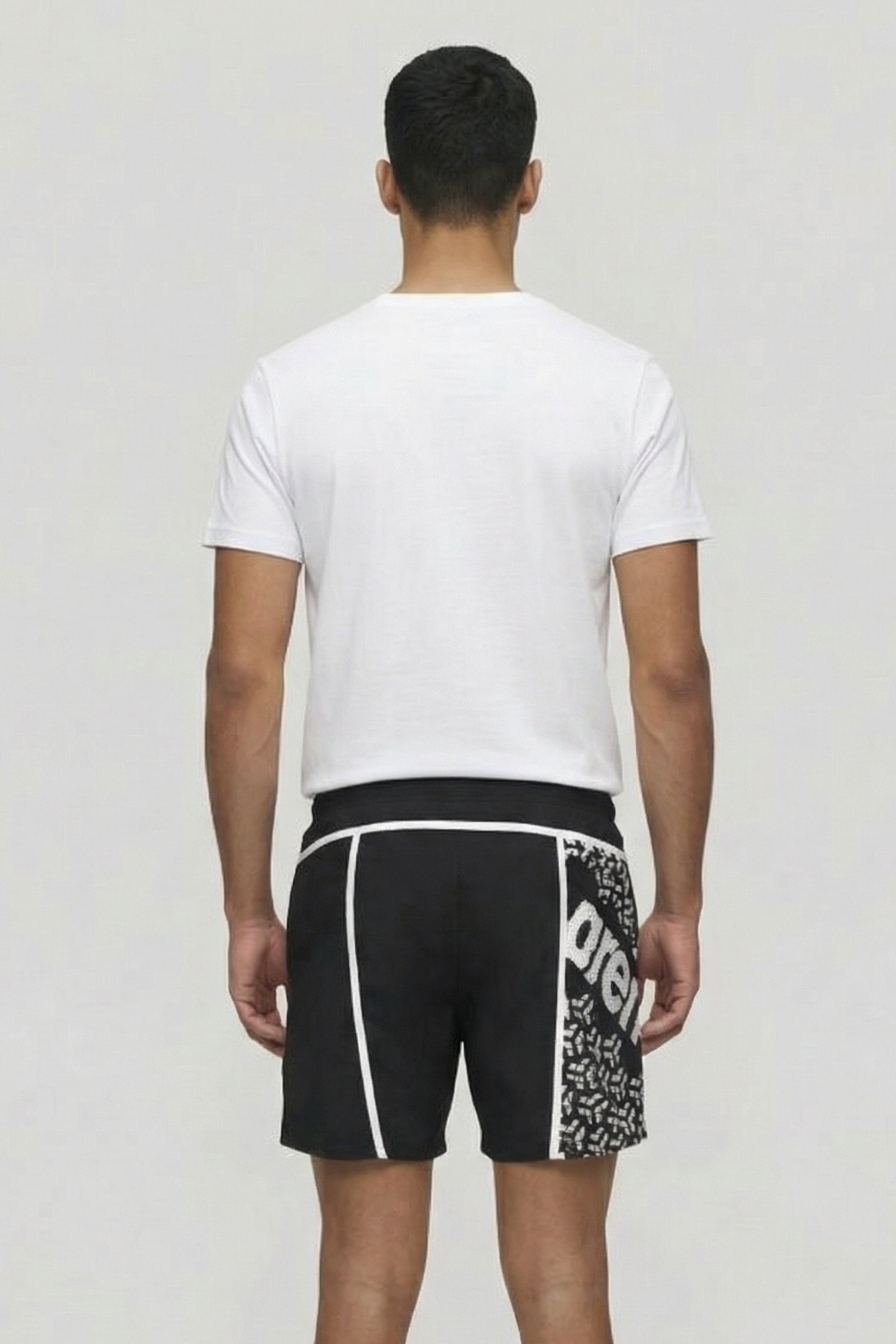 MEN'S ARENA PRO_FILE BEACH BOXER LOGO BLACK-WHITE 2