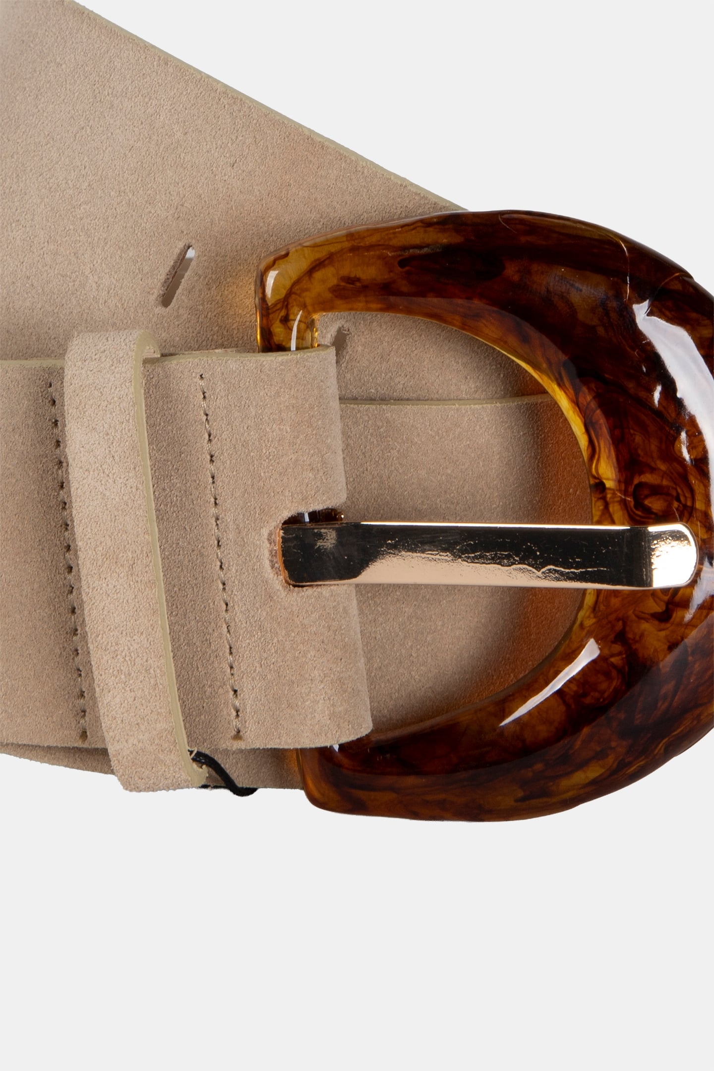 ALIA - BEIGE SUEDE BELT WITH FANCY RESIN BUCKLE 3