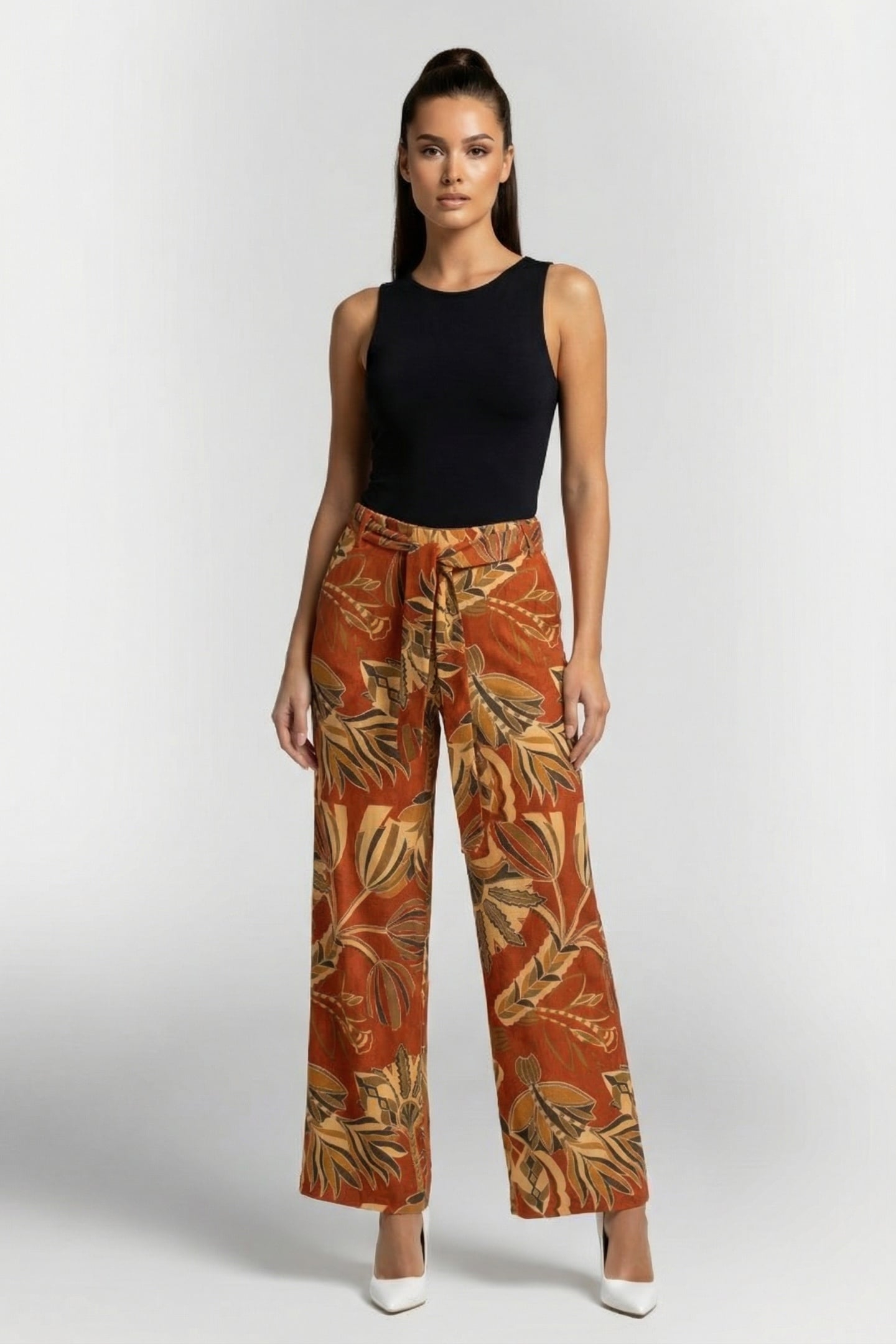 PANTS COMFY IN COPPER WITH PALMA PRINT 1