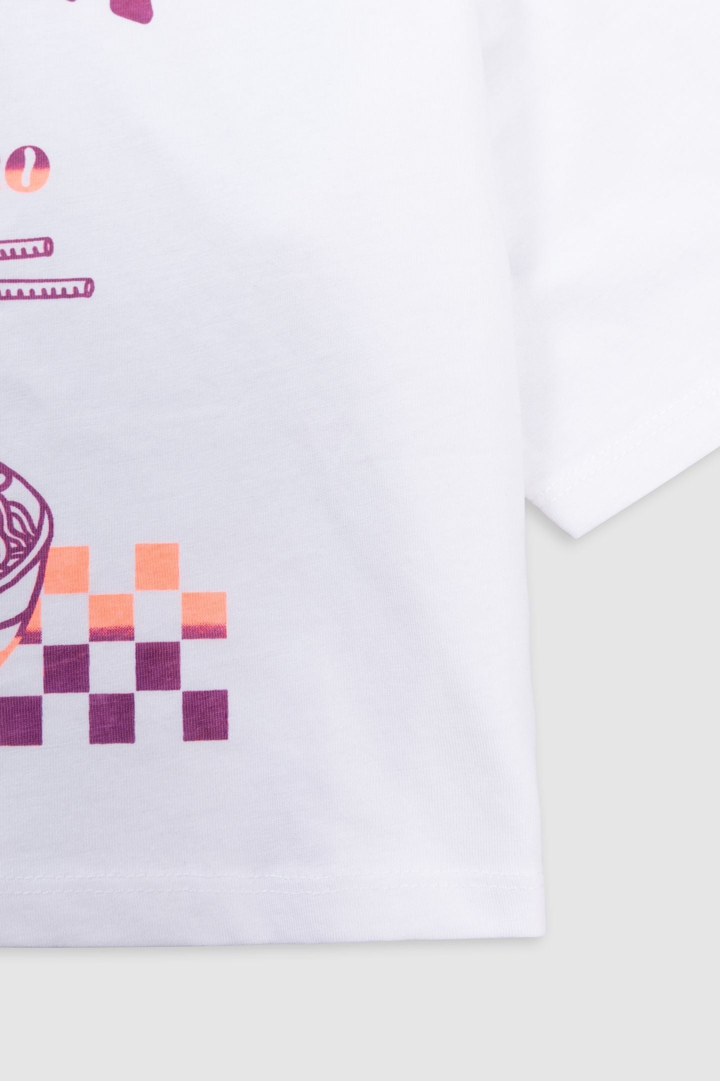 WHITE T-SHIRT ORGANIC COTTON VISUAL BOWL OF PASTA 4