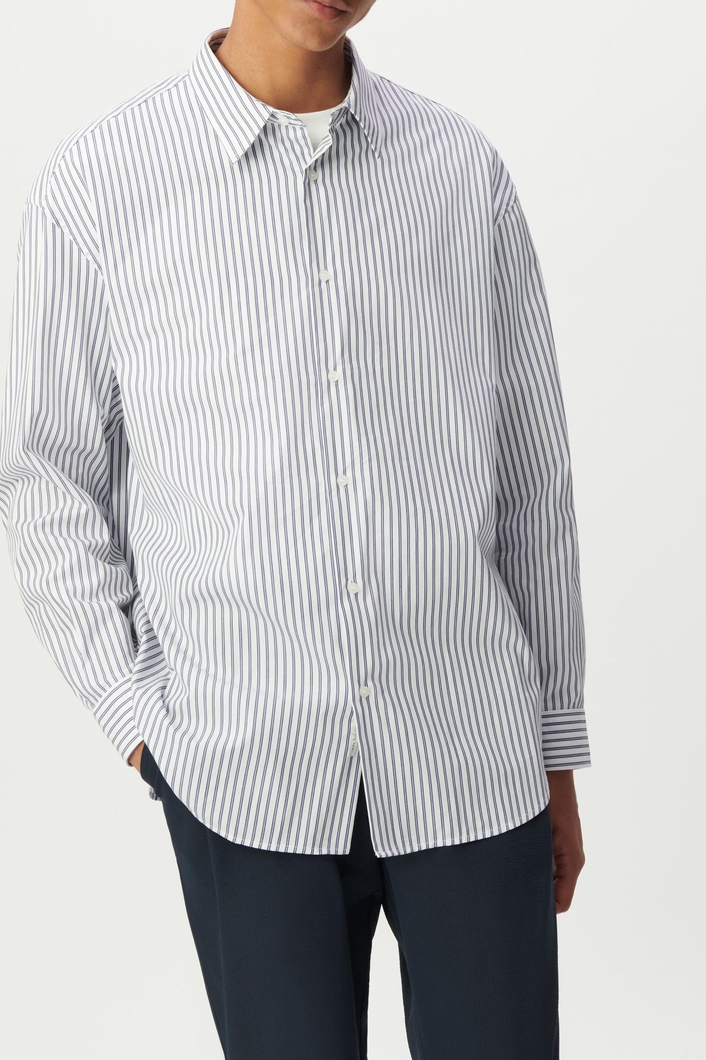 REGULAR BLUE STRIPED SHIRT 100% COTTON 2