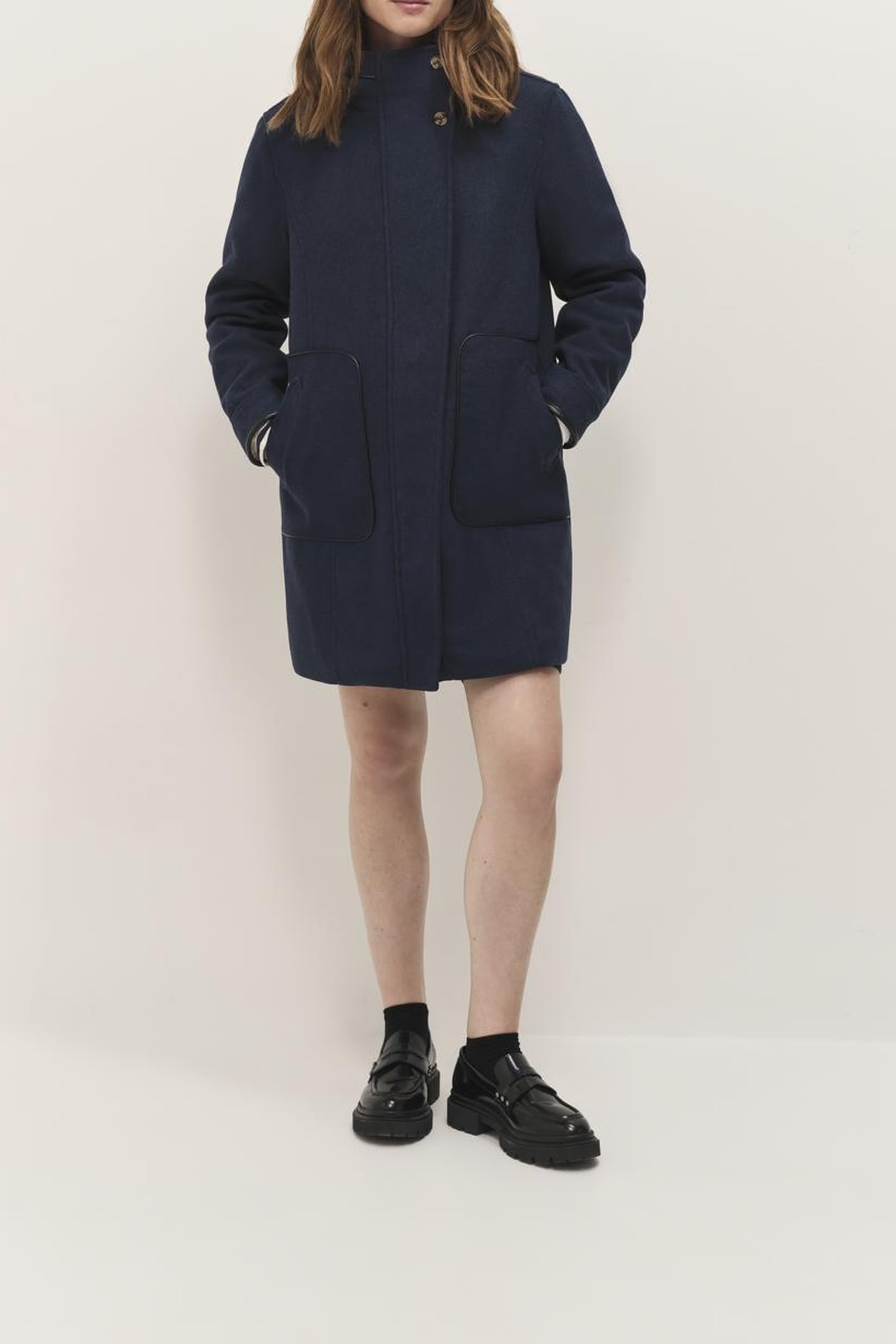 DENVER - NAVY DUFFLE COAT WITH FUR COLLAR 3