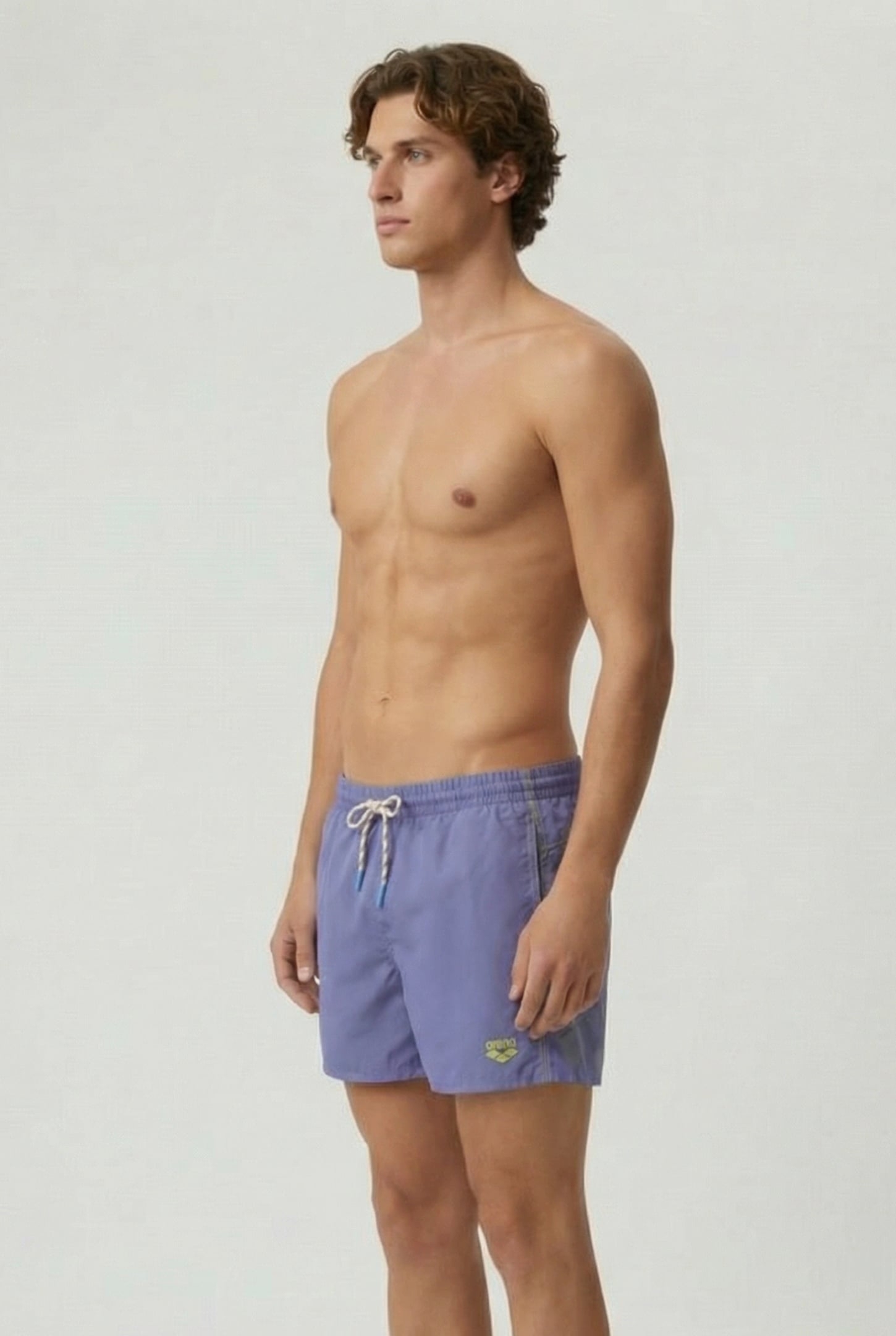 MEN'S ARENA PRO_FILE BEACH SHORT LOGO PURPLE BLUE-SOFT GREEN 3