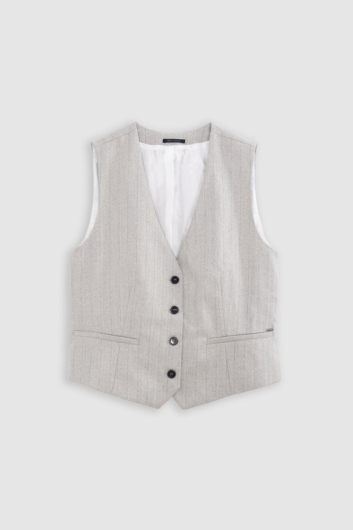 GREY LUREX STRIPED SUIT VEST 3
