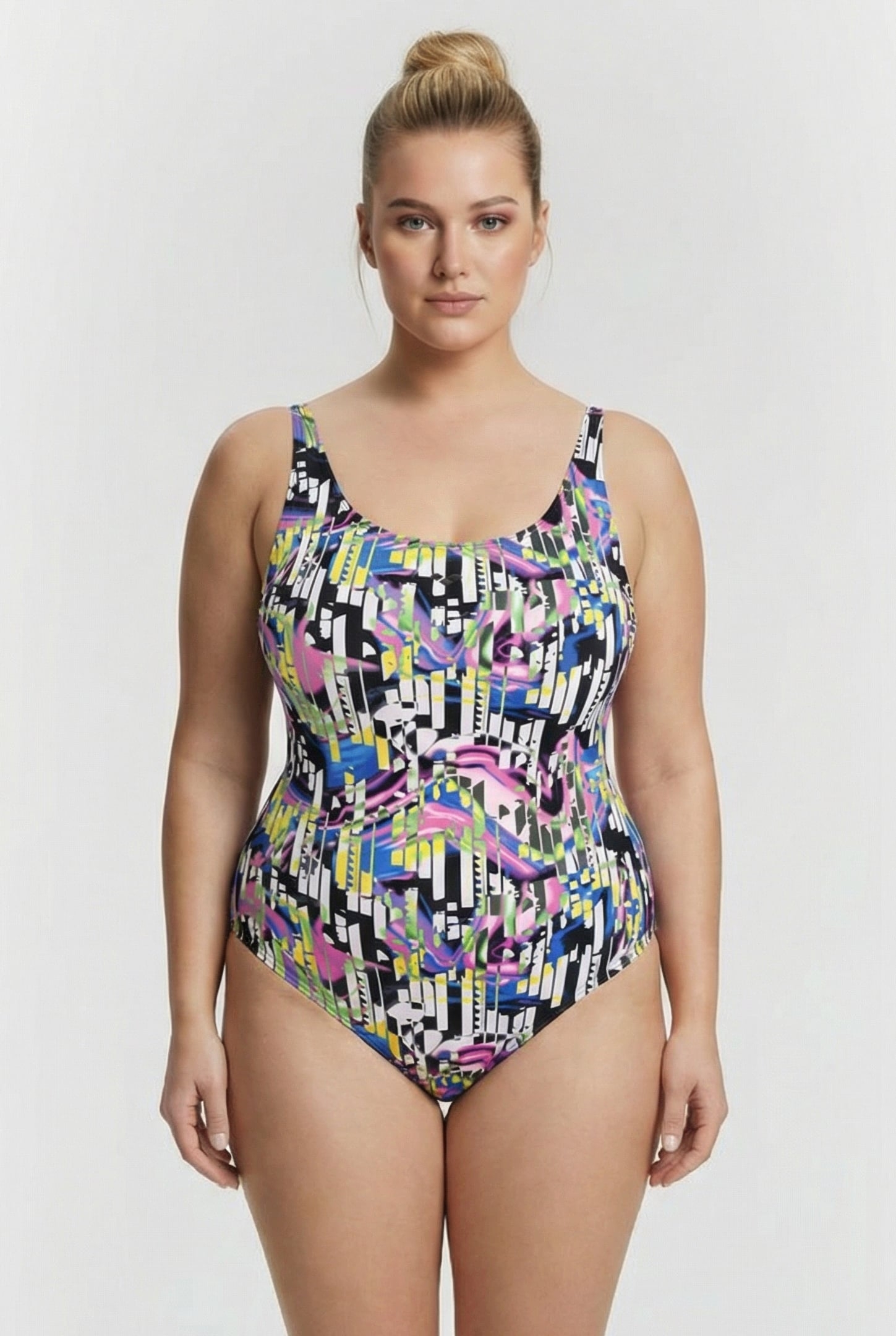 WOMEN'S BODYLIFT SWIMSUIT CAROLINA U BAC BLACK MULTI 1