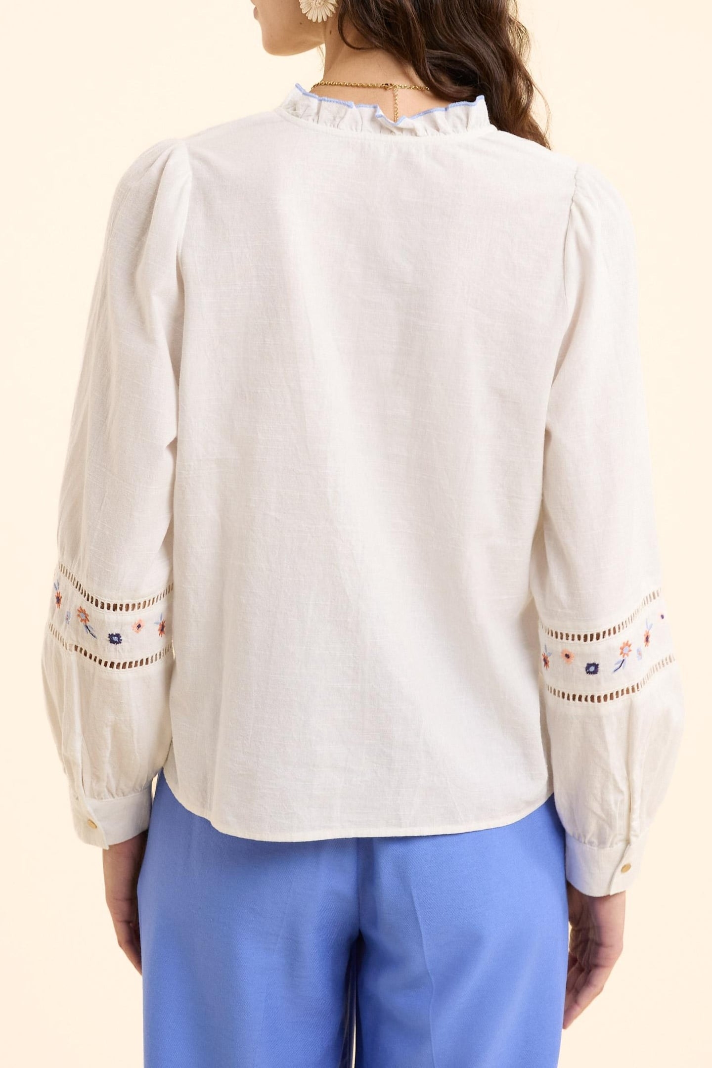 OFF-WHITE BLOUSE EMBROIDERED WITH FLOWERS MULTICO 5