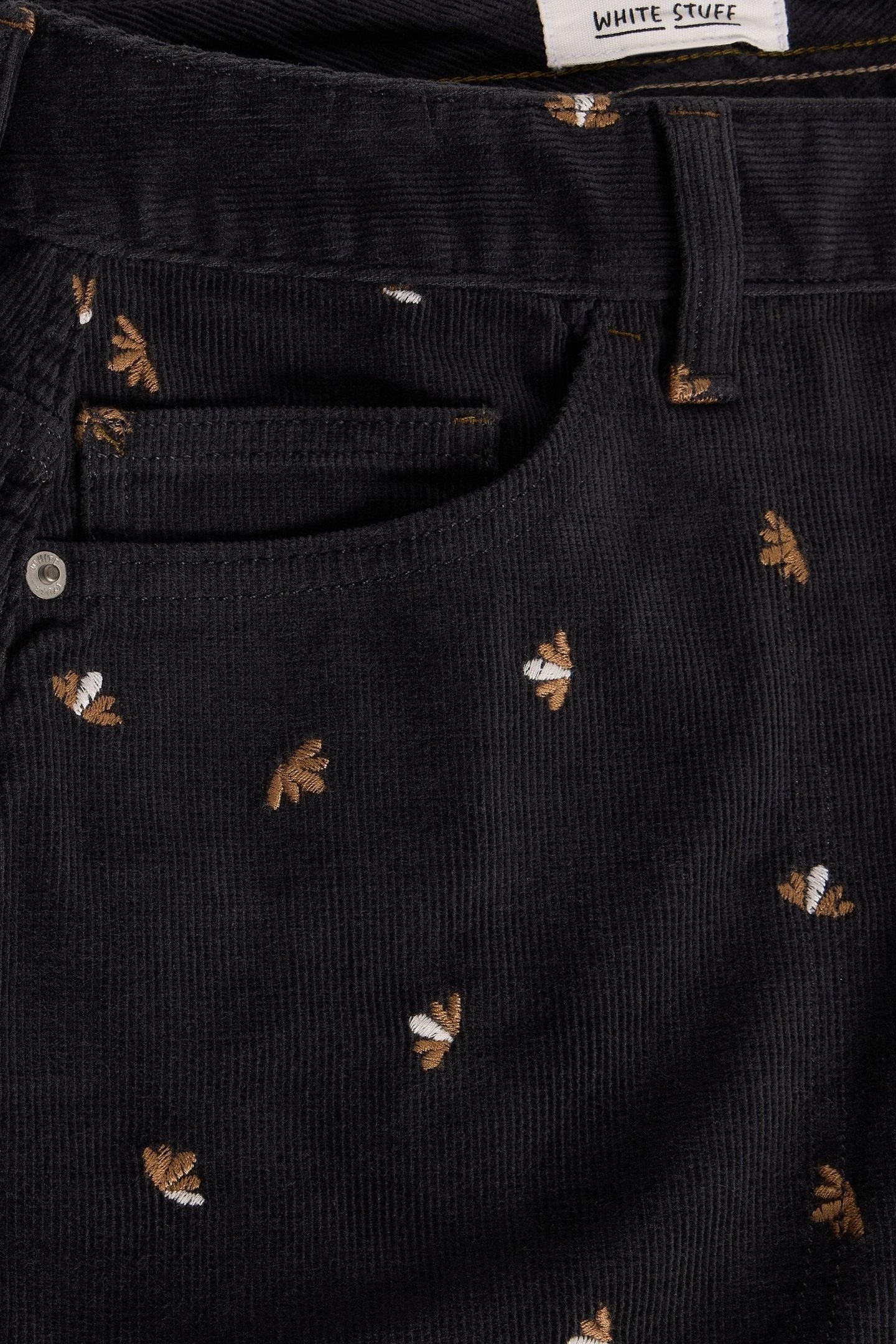 TIA EMBROIDERED CORD SKIRT GREY MULTI 5