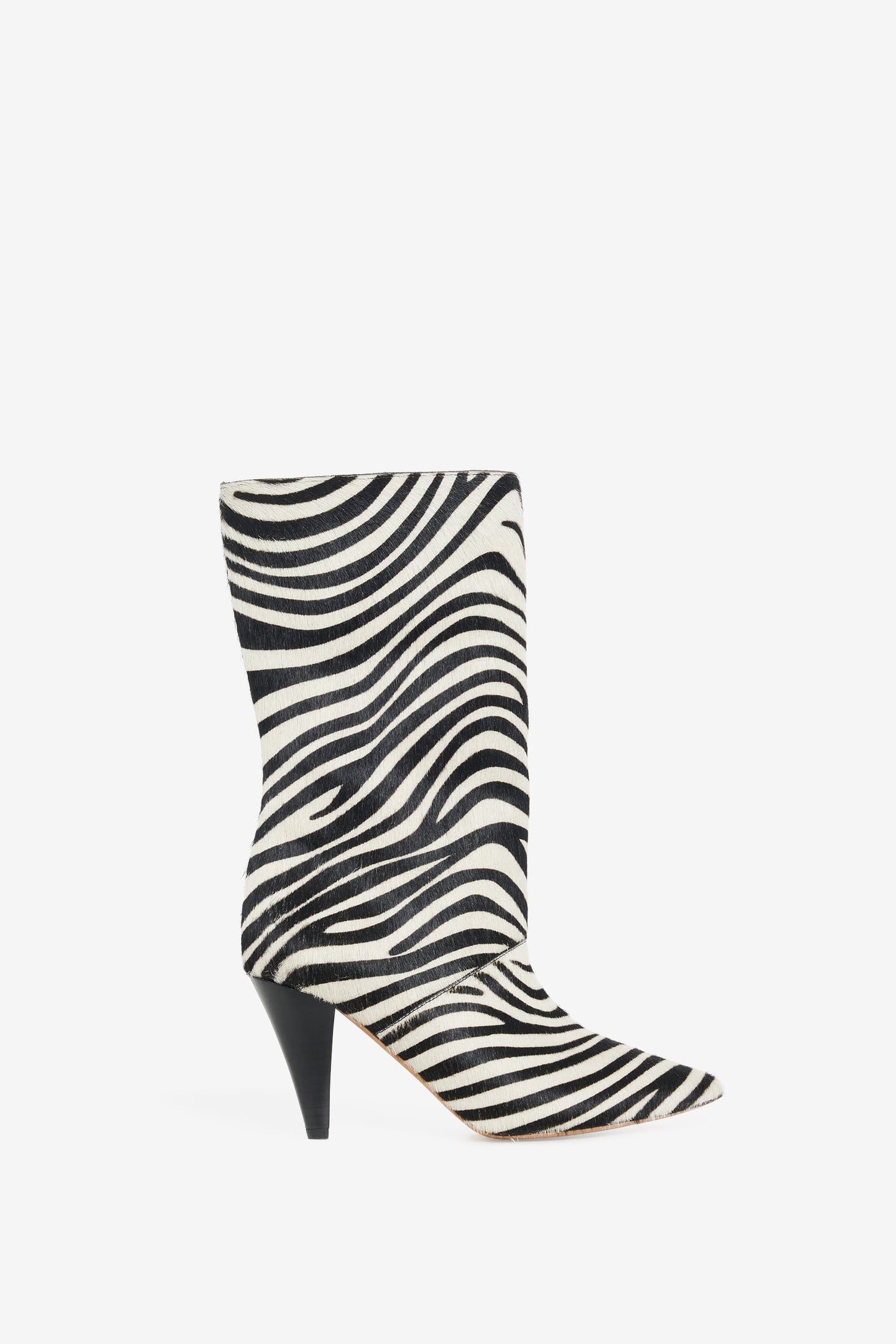 ULLI PONY ZEBRA LOW BOOTS BEIGE BLACK ZEBRA PONY 2