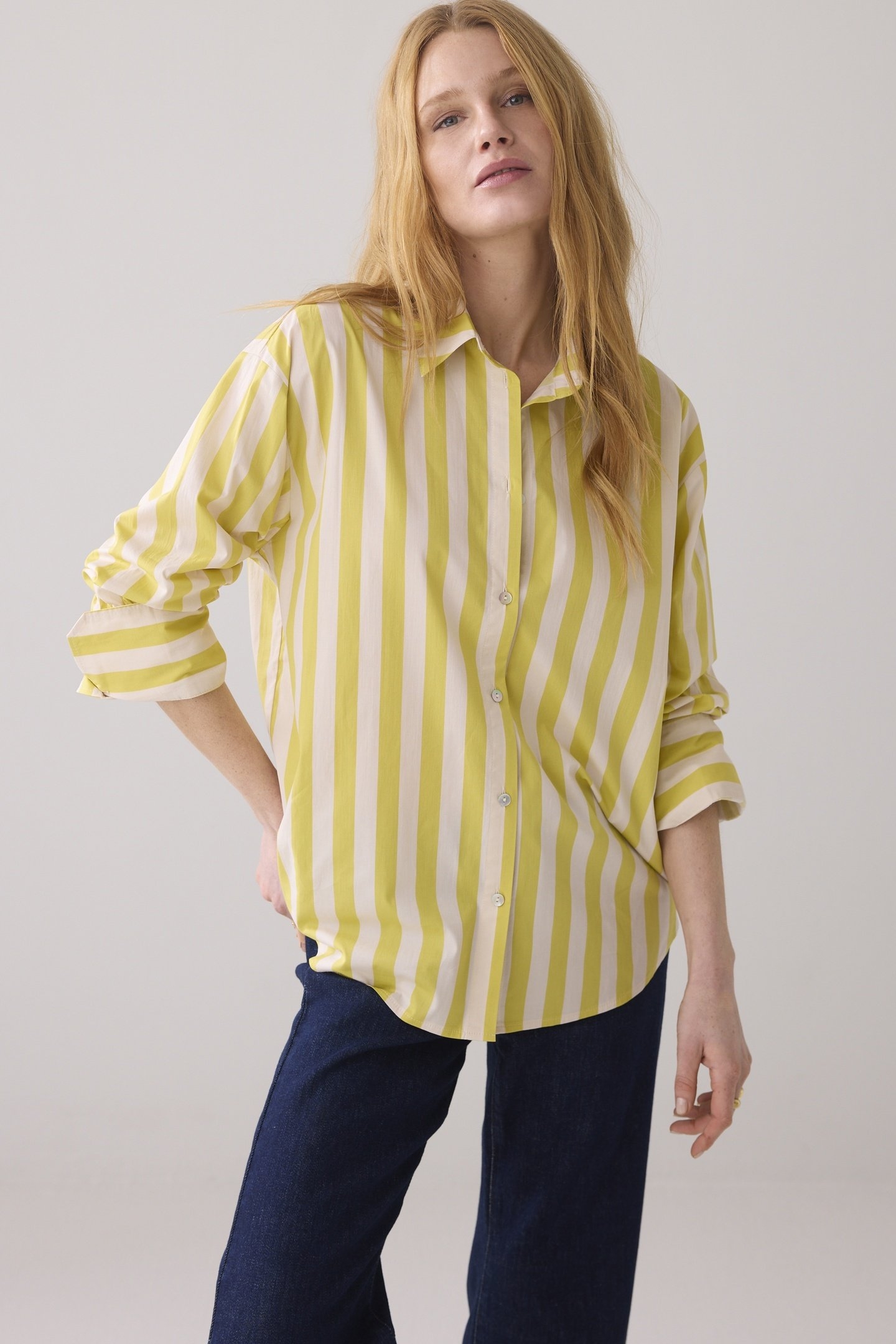 BLOUSE PRINTED STRIPE MIMOSA YELLOW 1