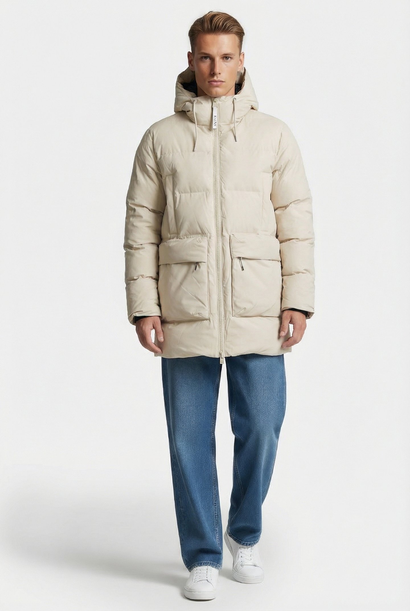 UNISEX ALTA LONG PUFFER CARGO JACKET W3T4 DUNE GRAIN 4