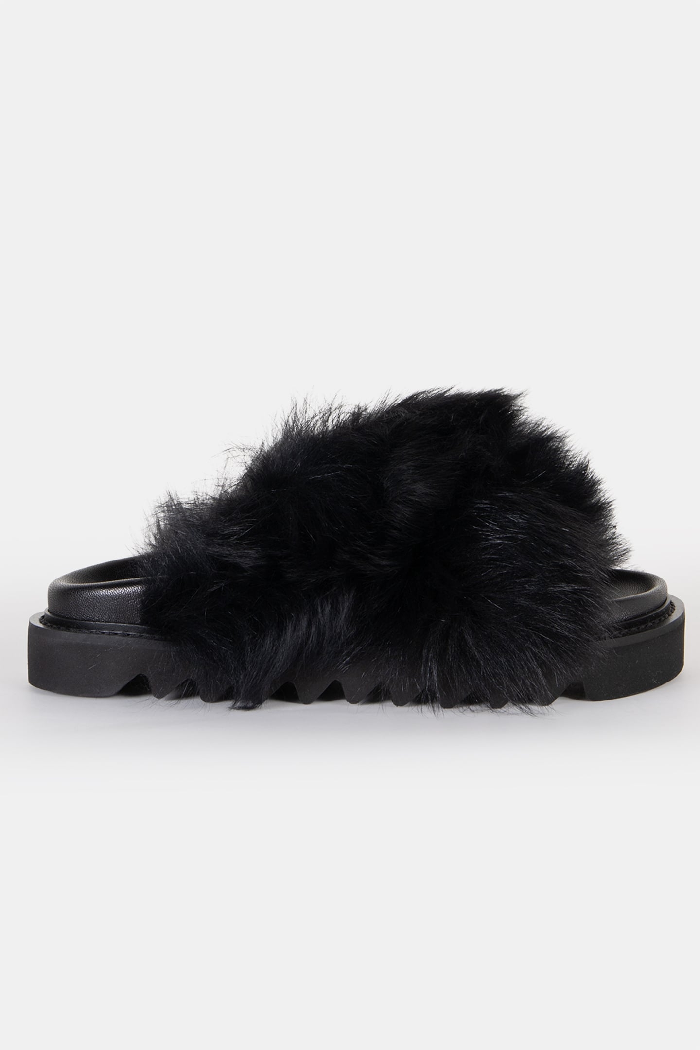 CROSSY FOXY SANDALS BLACK FUR 1