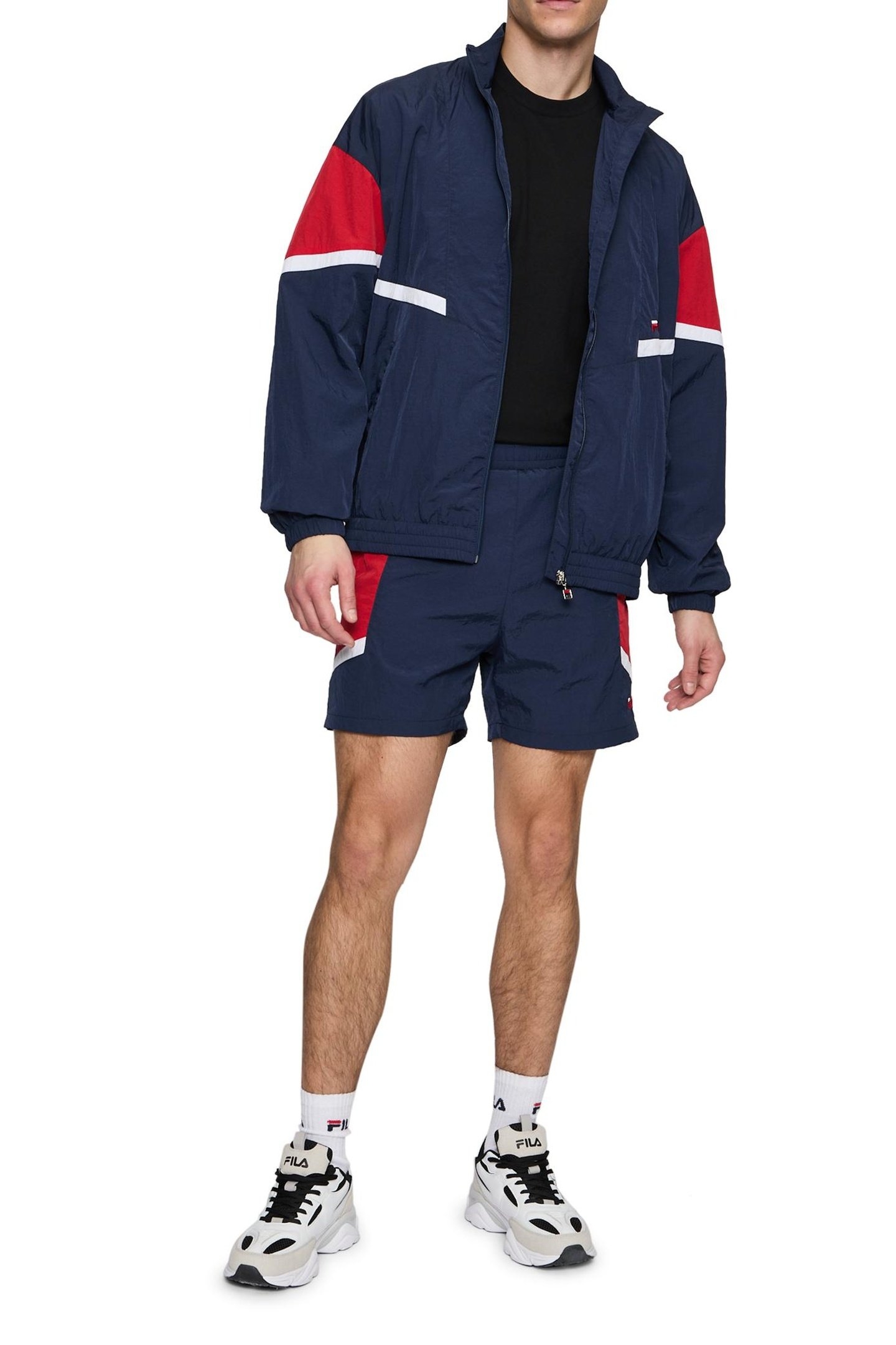 LOCHRISTI LOOSE TRACK JACKET BLACK IRIS-TRUE RED 2