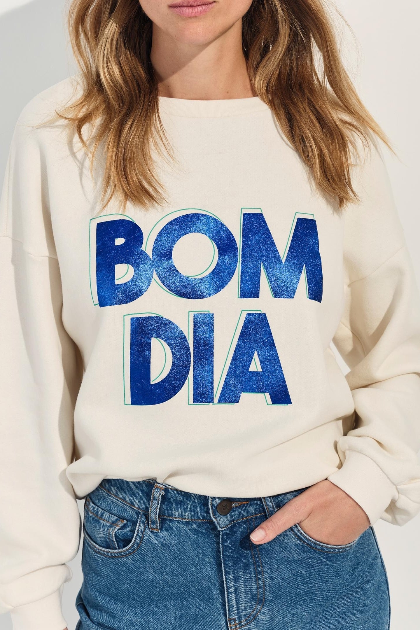 MIDI - WHITE METALLIC MESSAGE SWEATSHIRT 1