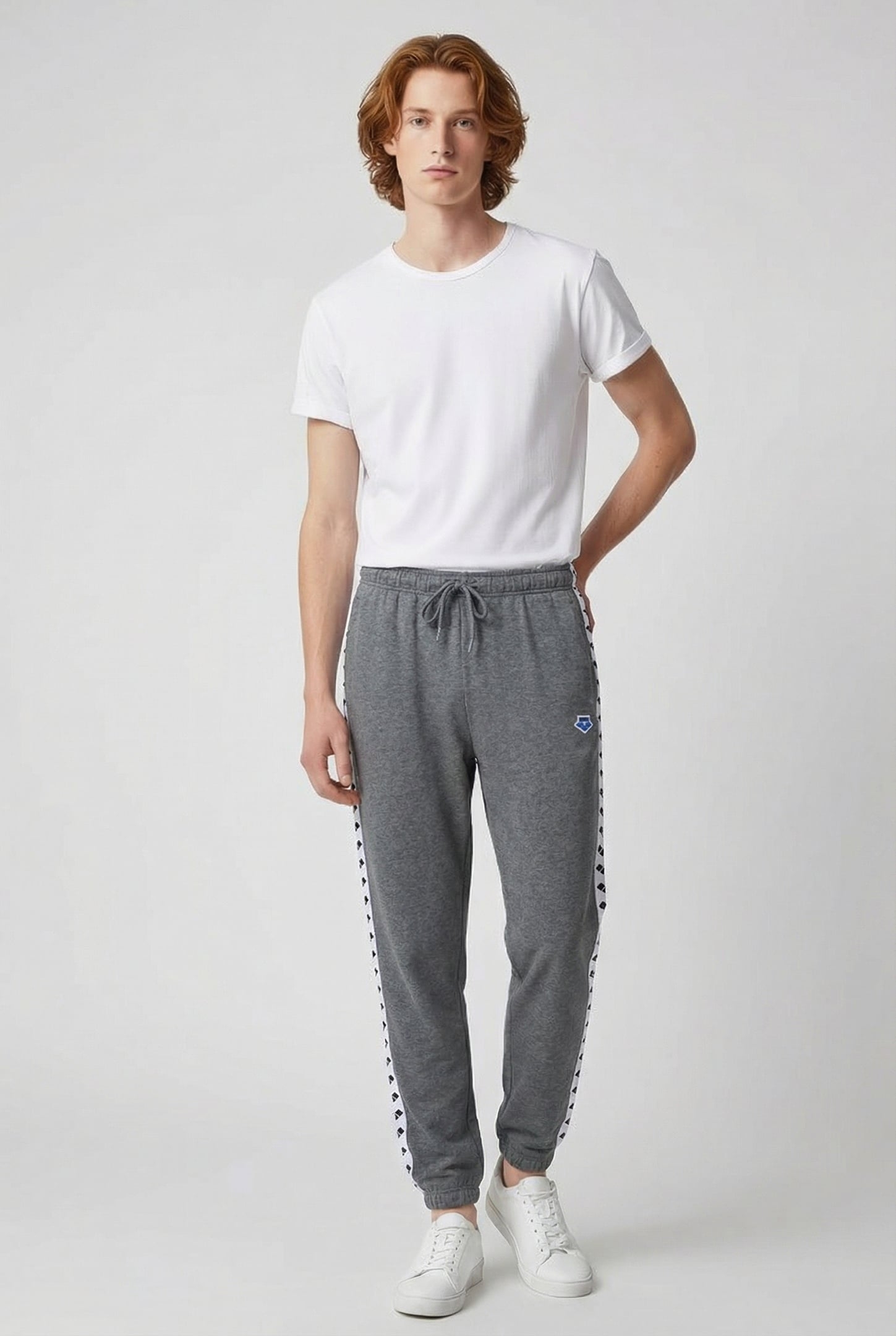 UNISEX ARENA ICONS PANT SOLID DARKGREY MELANGE-WHITE-BLA 2