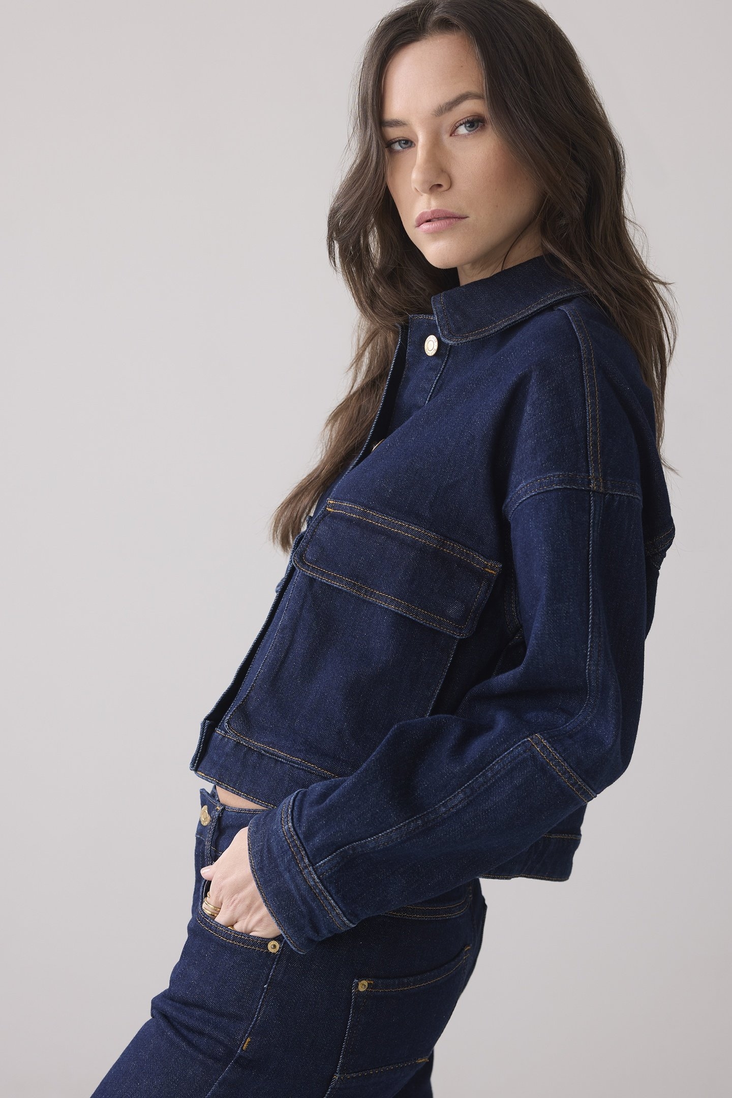 BOXY DENIM JKT TWILL COMFORT DENIM NIGHT BLUE DENIM 3