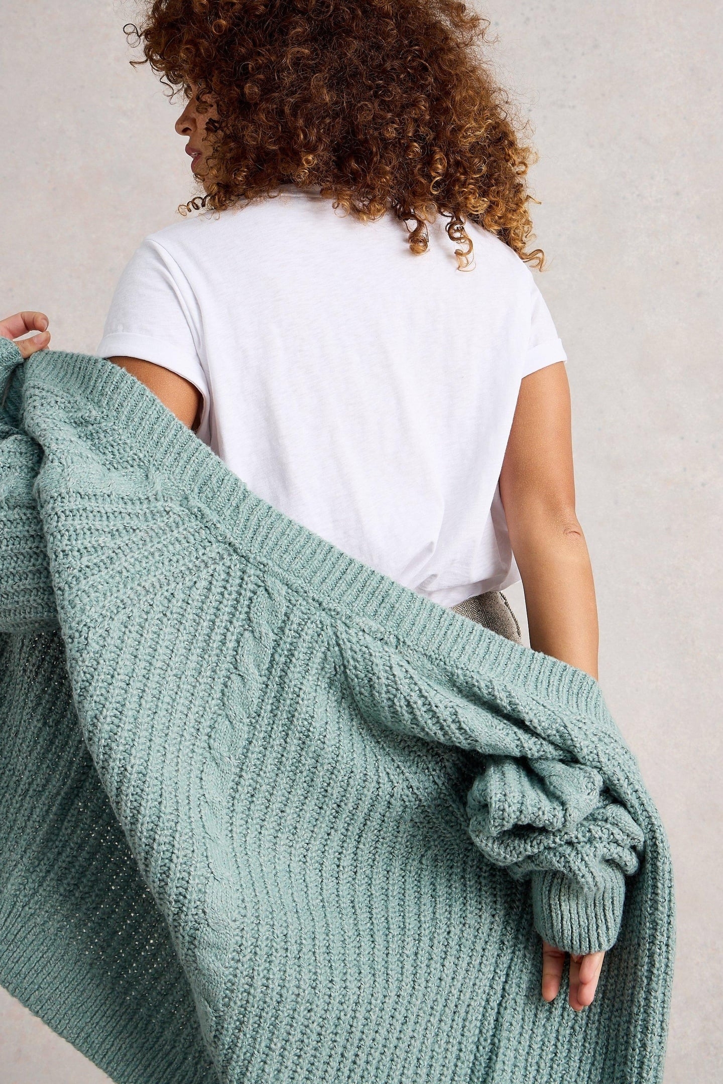 SALLY SLUB CARDIGAN DUSTY GREEN 4