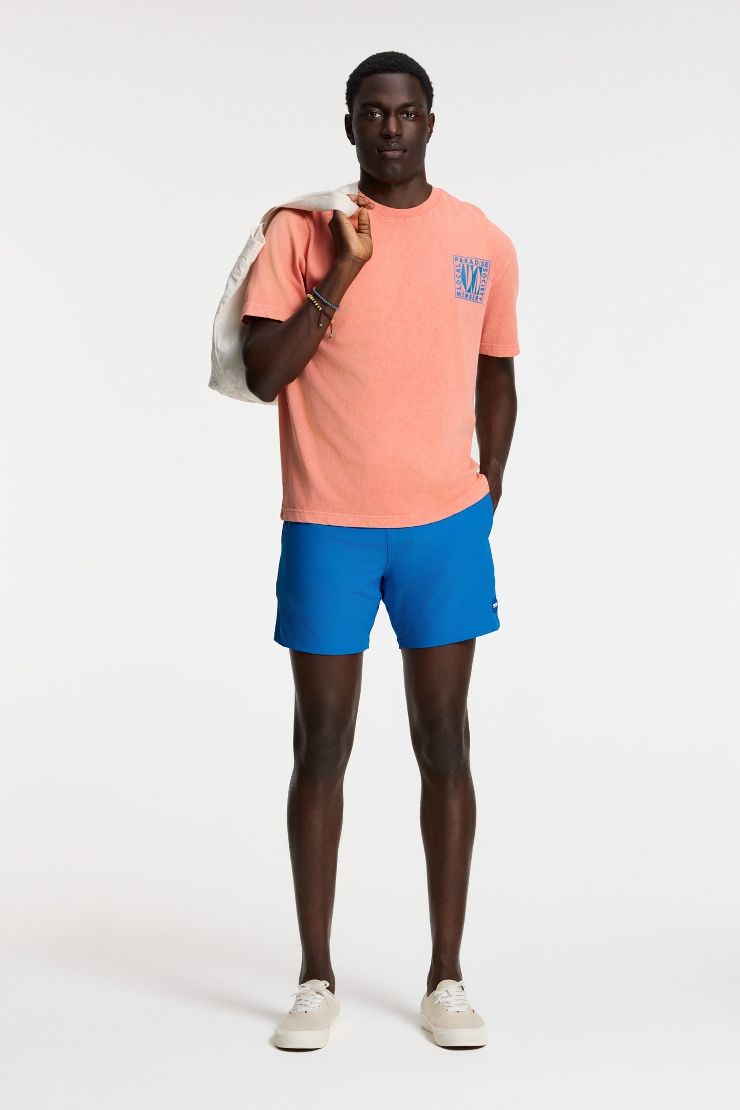 FINN RELAXED T-SHIRT PARADISE BLOCK ORANGE CORAL 1