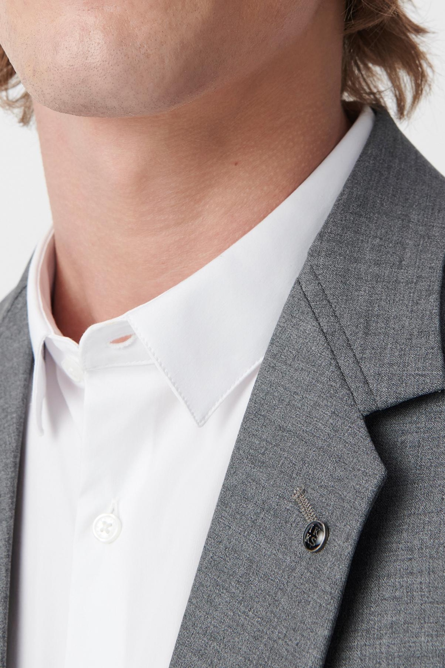 GREY WOOL BLEND SUIT JACKET 5