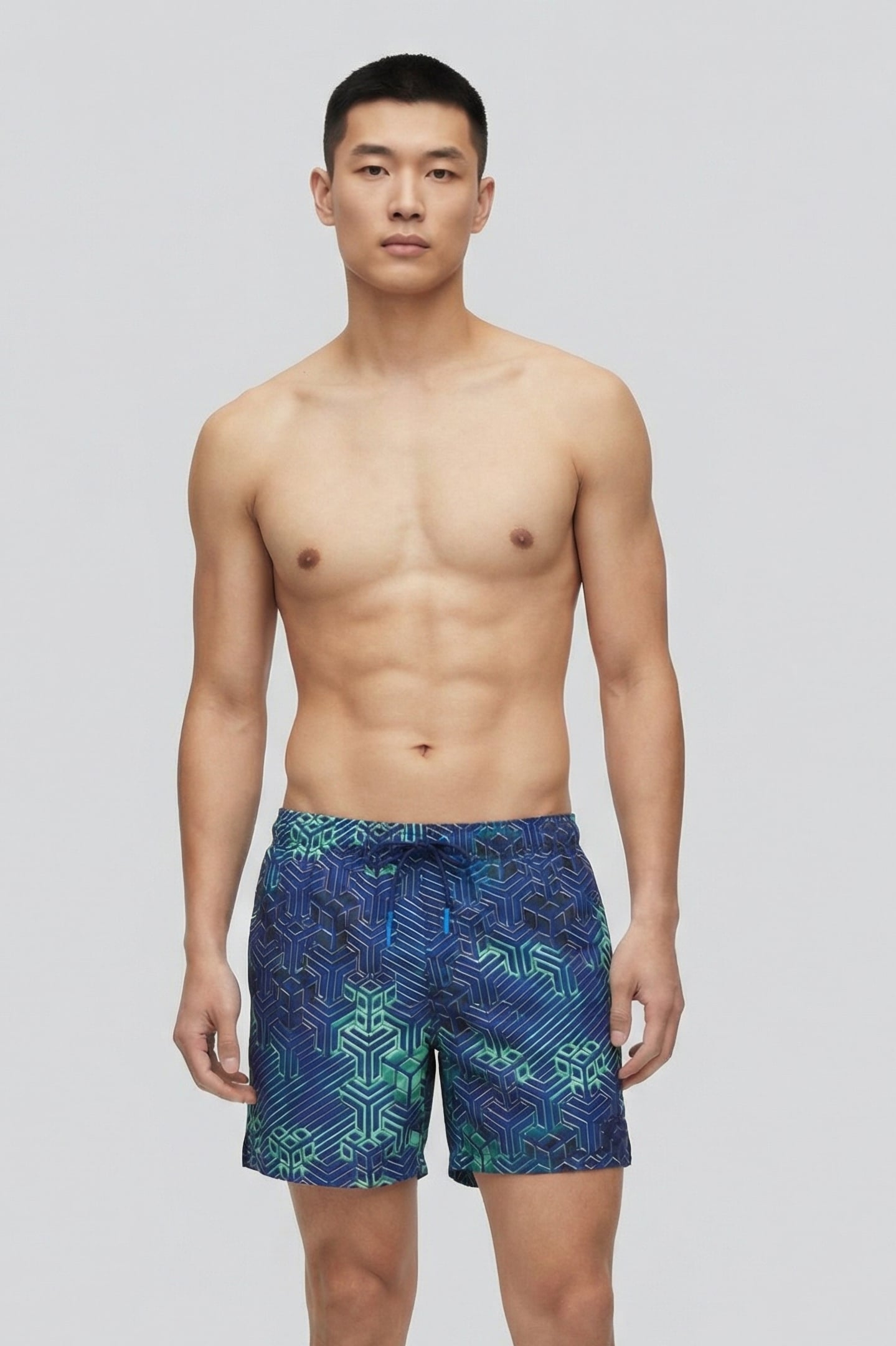 MEN'S BEACH BOXER ALLOVER KIKKO PRO NAVY 1