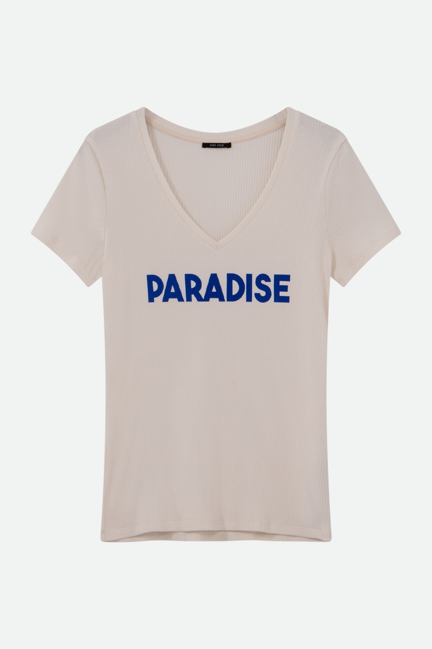 MIRO - WHITE RIBBED MESSAGE T-SHIRT 2