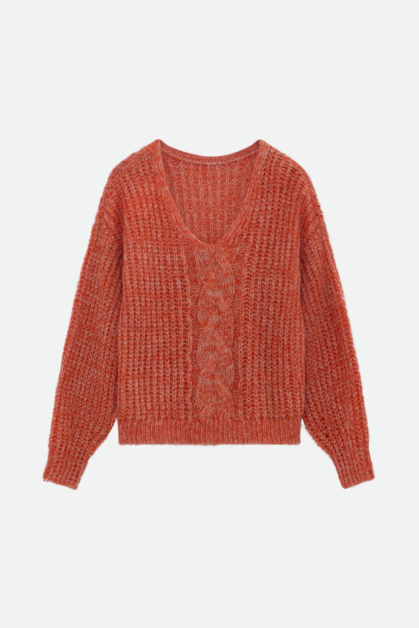 TIAGO - ORANGE REVERSIBLE KNIT SWEATER FRONT/BACK 6