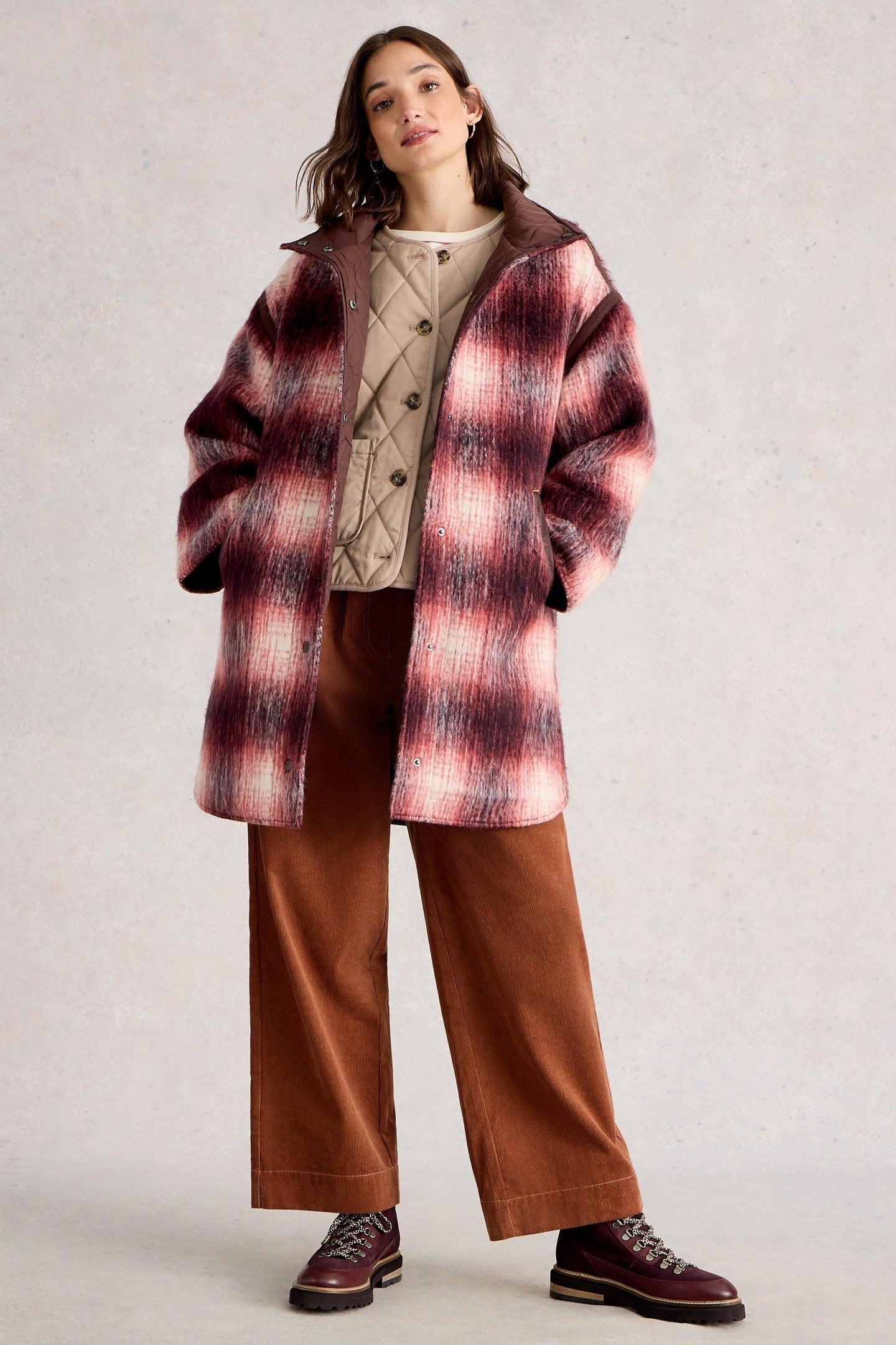 MARLOWE REVERSIBLE COAT PLUM MULTI 1