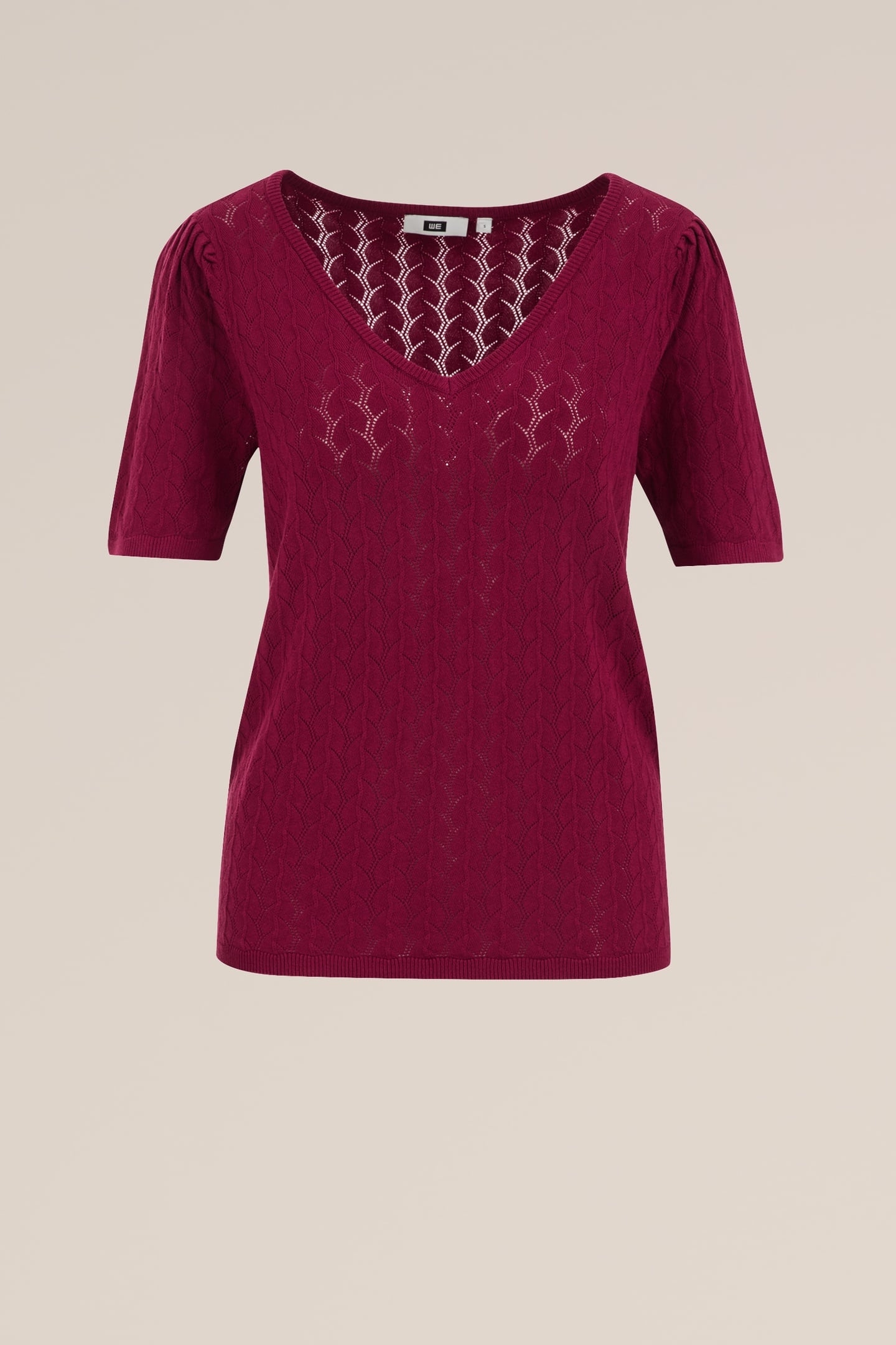 KNITTED PULLOVER BURGUNDY RED 4