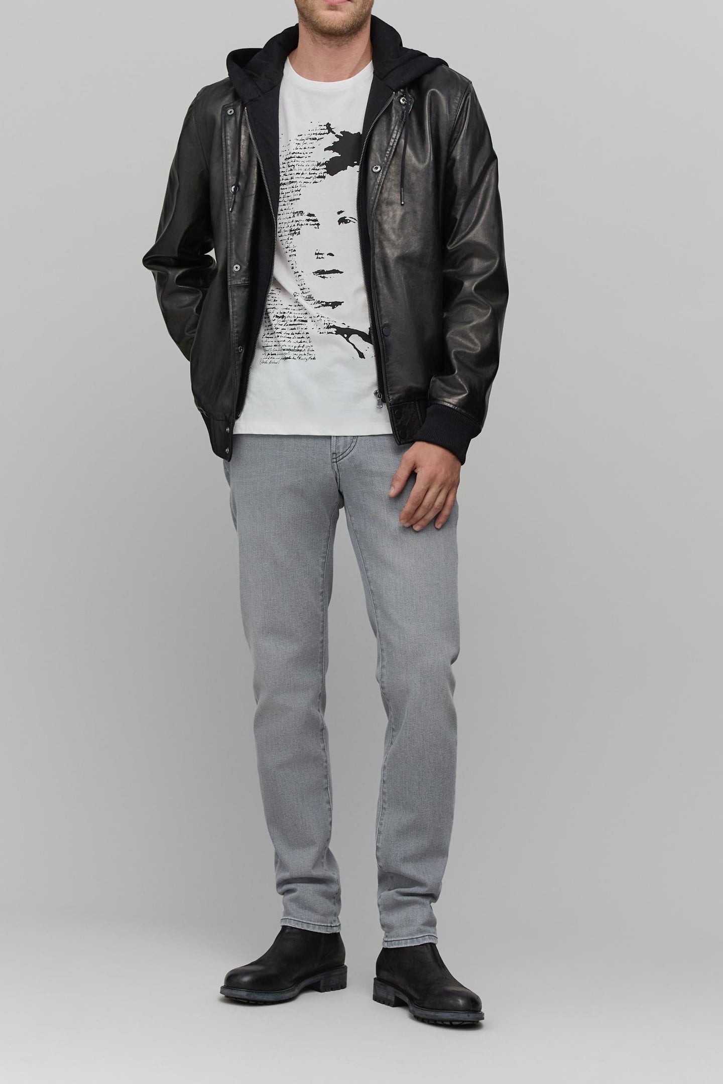 WHITE ORGANIC COTTON VISUAL ARTY ROCK FACE T-SHIRT 1