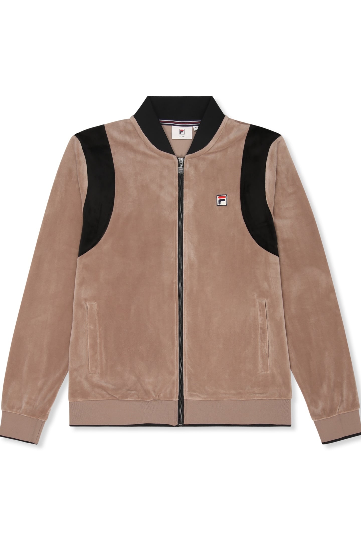 ADRIANO REGULAR VELOUR TRACK JACKET TAUPE GRAY-BLACK 5