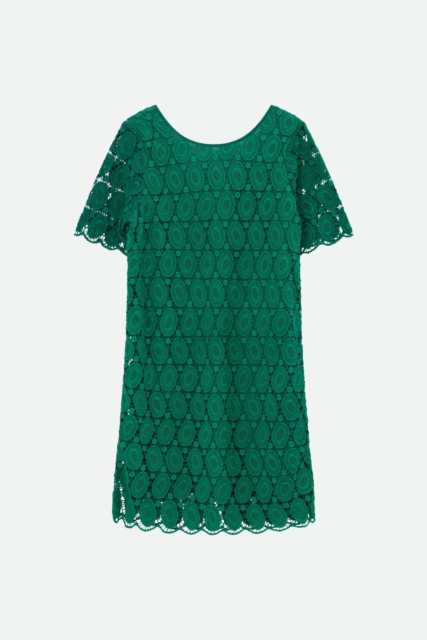 RIELLE - GREEN LACE MACRAMÉ STYLE DRESS 1