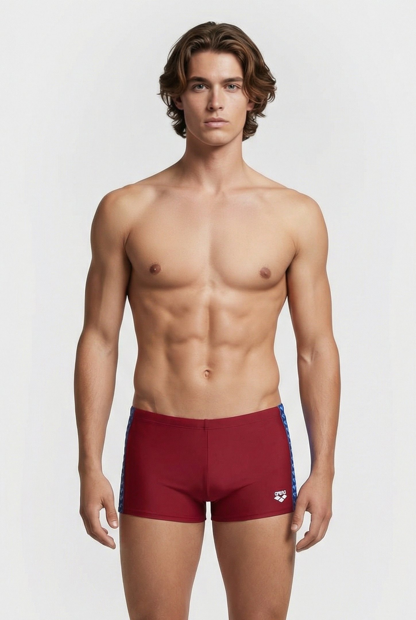 MEN'S ARENA ICONS SWIM SHORT SOLID BURGUNDY 1