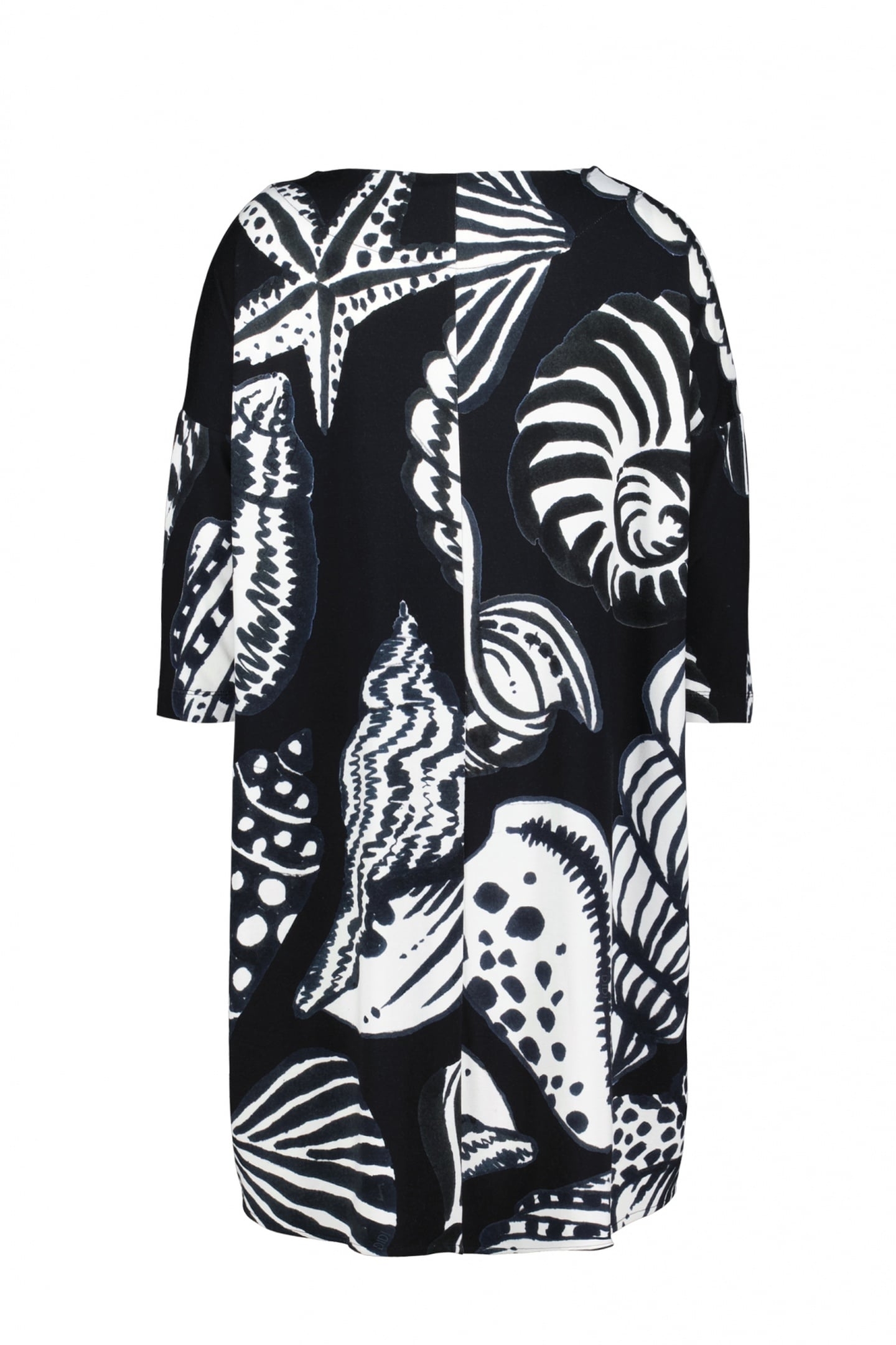 EASY LOOSE DRESS IN BLACK WITH SHELL SYMPHONY PRINT. 5