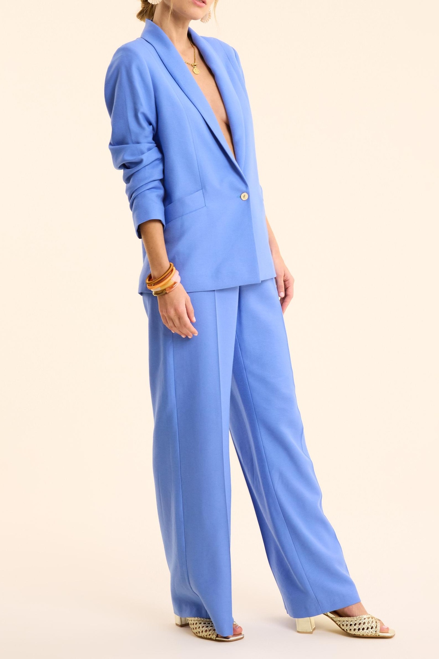 BLUE SUIT TROUSERS WITH BUTTONED POCKETS BLUE CERULEUM 2