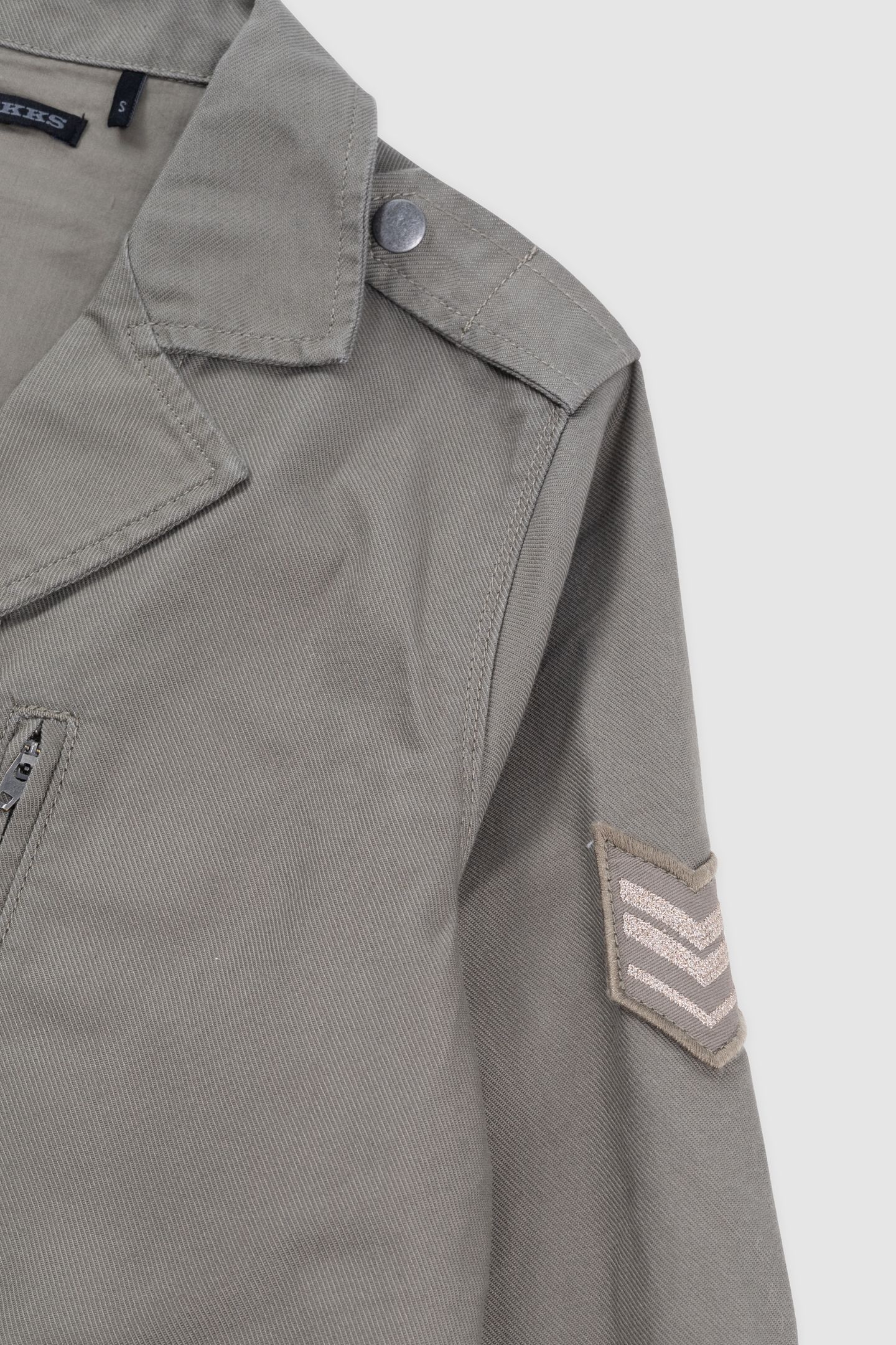 KHAKI MAXI SAHARIENNE WITH BACK EMBROIDERY 6