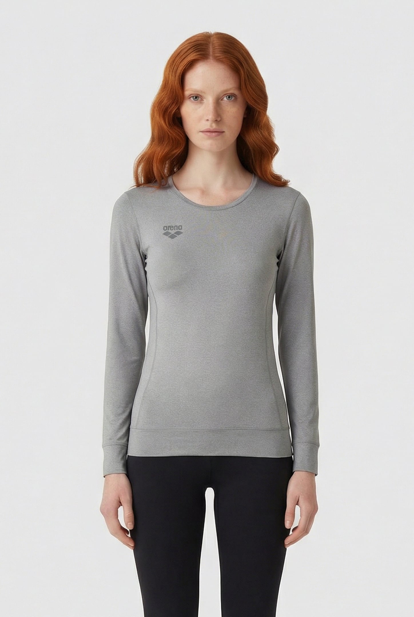 W ESSENTIAL CREW SWEAT MEDIUM GREY MELANGE 1