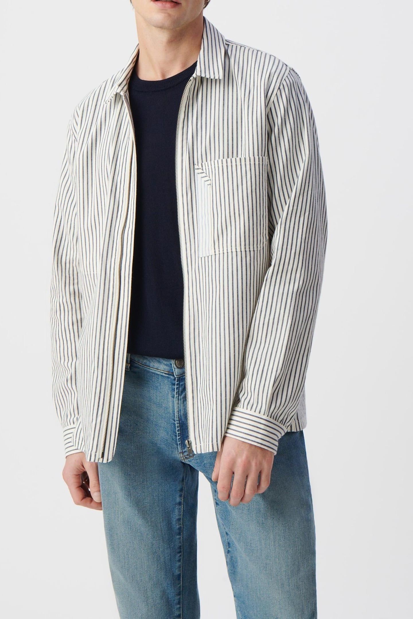 INK STRIPED REGULAR OVERSHIRT 2