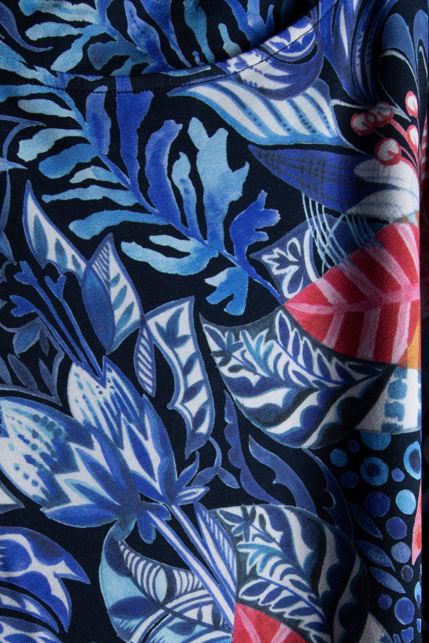 EASY LOOSE DRESS 3/4 SLEEVES IN AZUR FUSION PRINT 4