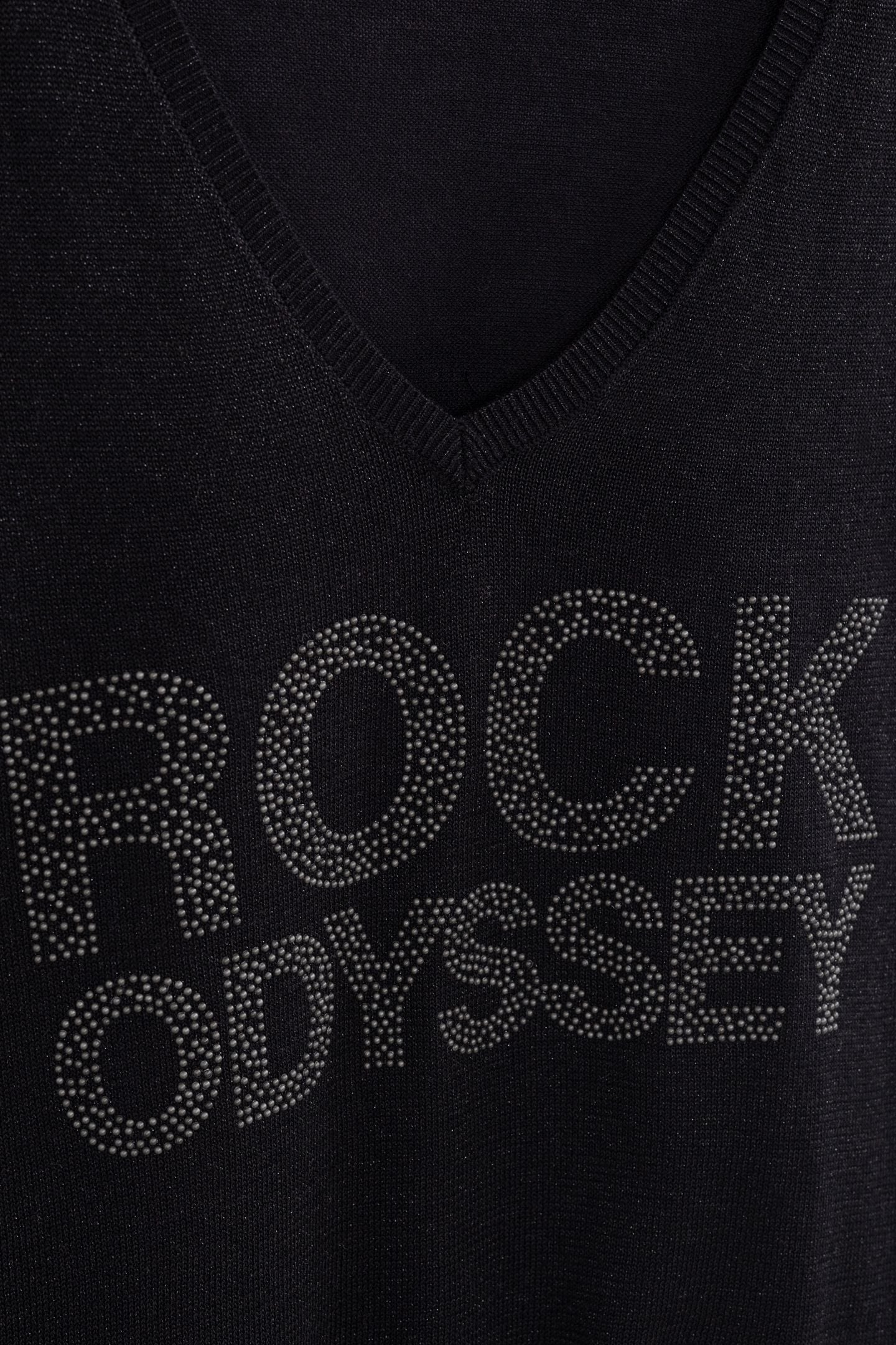 BLACK KNITTED SWEATER LUREX STUDDED MESSAGE 3