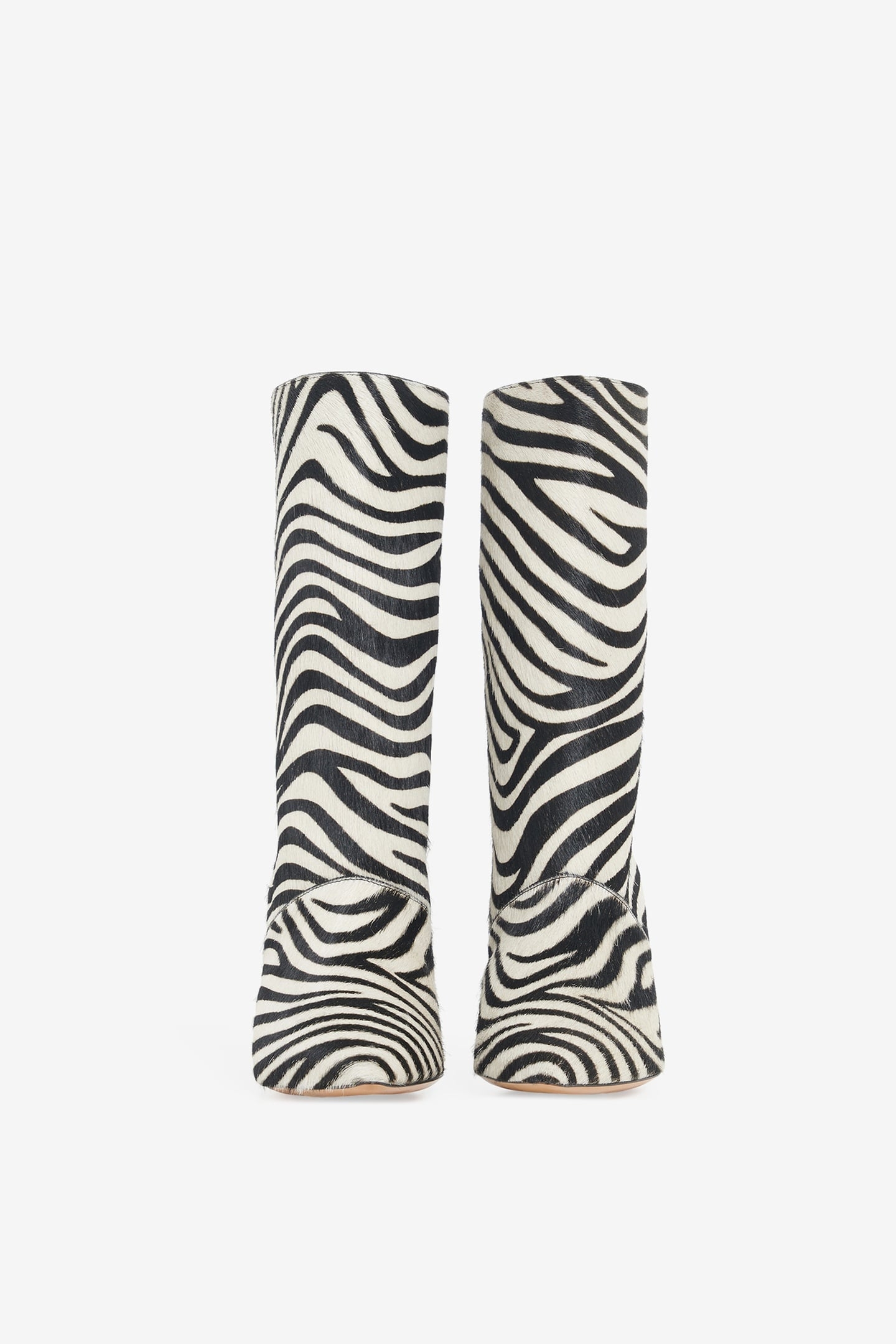 ULLI PONY ZEBRA LOW BOOTS BEIGE BLACK ZEBRA PONY 3