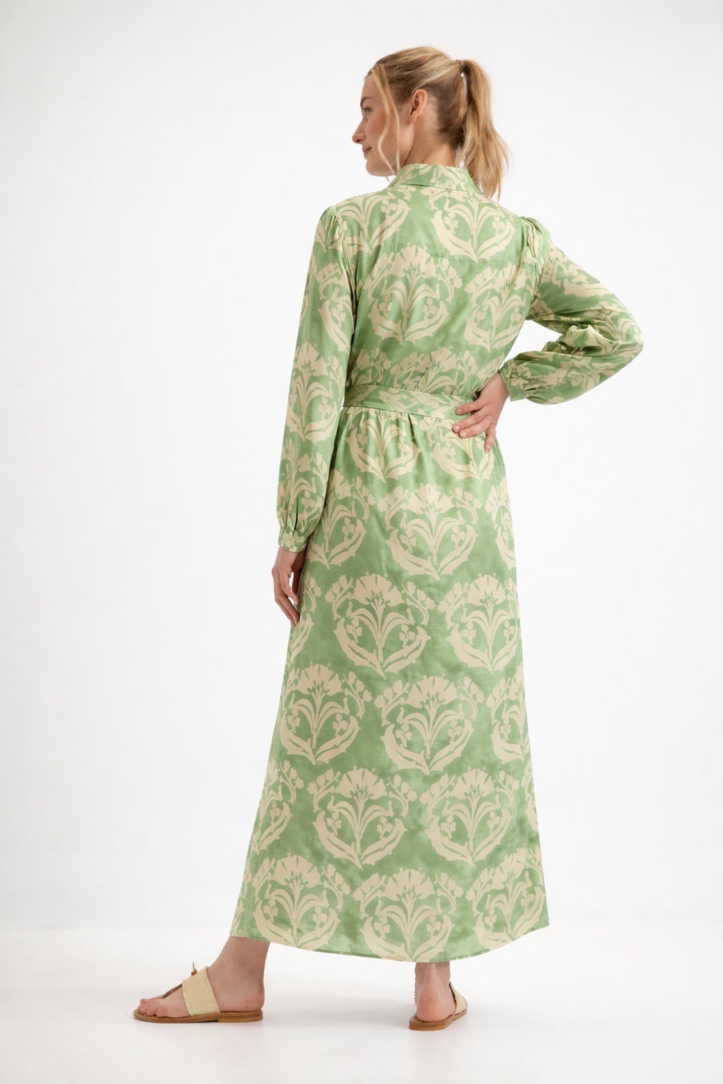 DAHLIA DRESS SEA GREEN PRINT 2