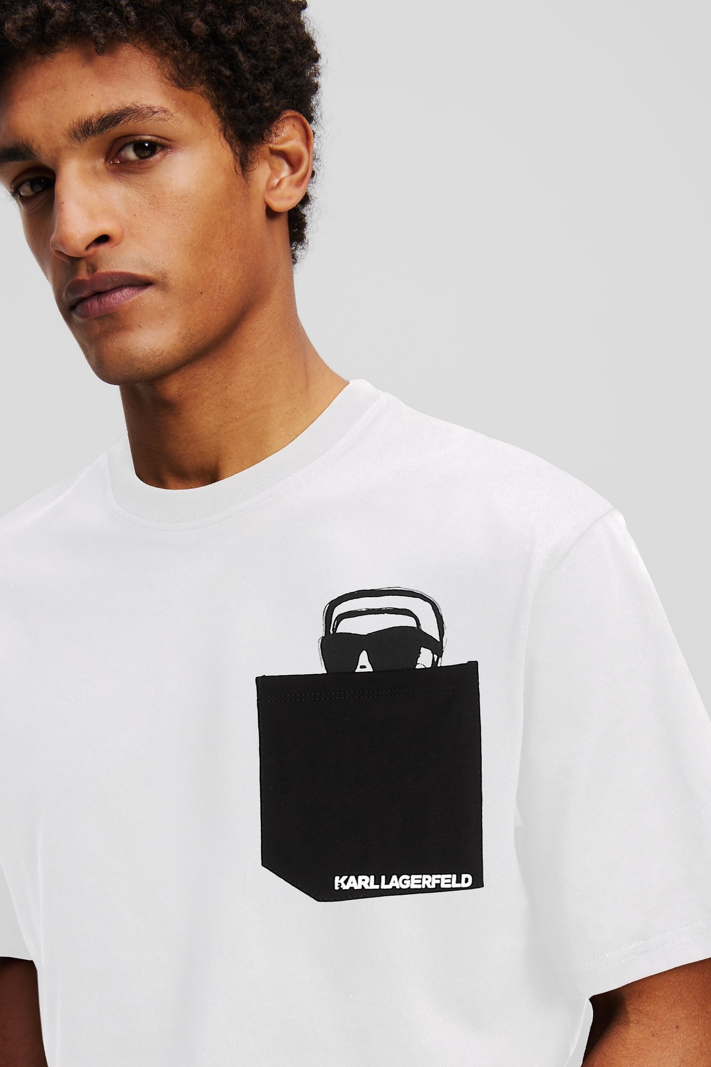 WHITE IKON OUTLINE POCKET T-SHIRT 2
