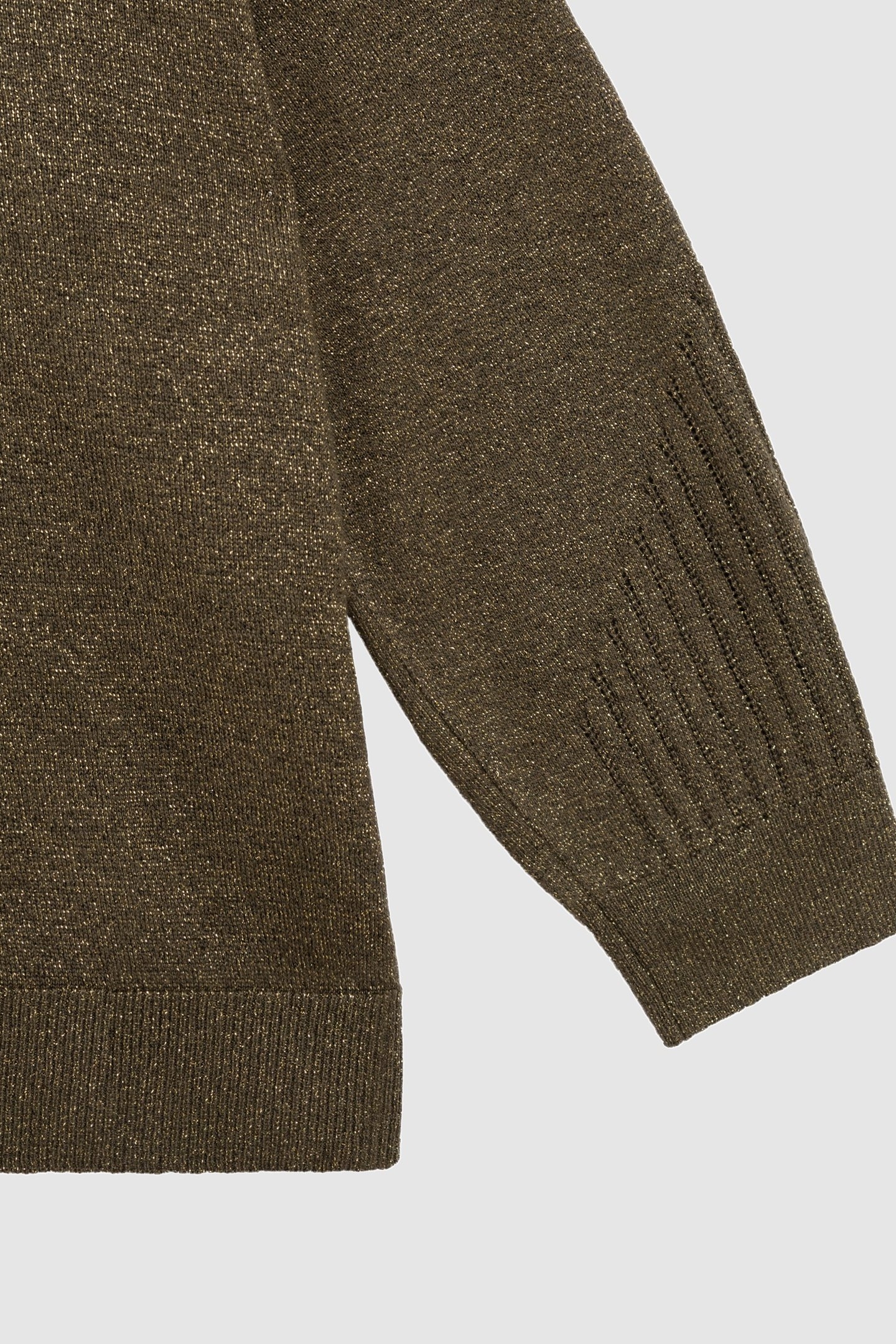 TECKO - FANCY KNIT LUREX KHAKI SWEATER 2