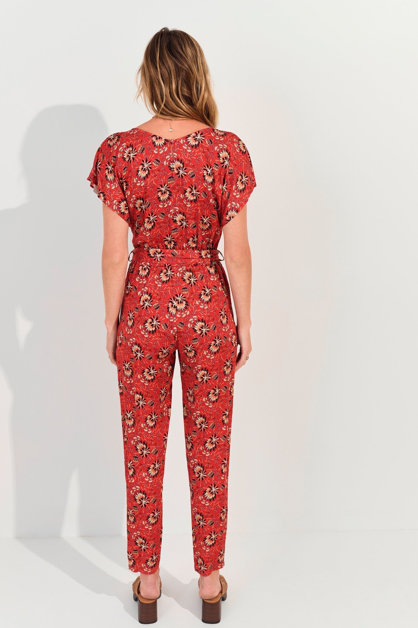 RODRIGUE - ORANGE JUMPSUIT WITH SUMMER FLORAL PRINT 3